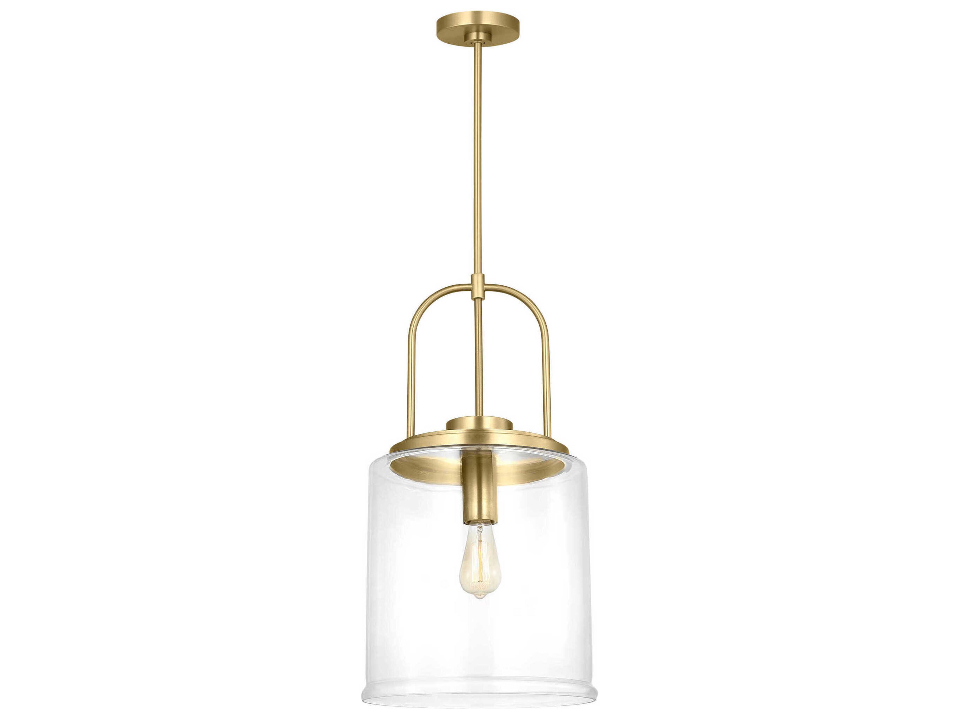 Anders 1-Light Satin Brass Cylinder Pendant