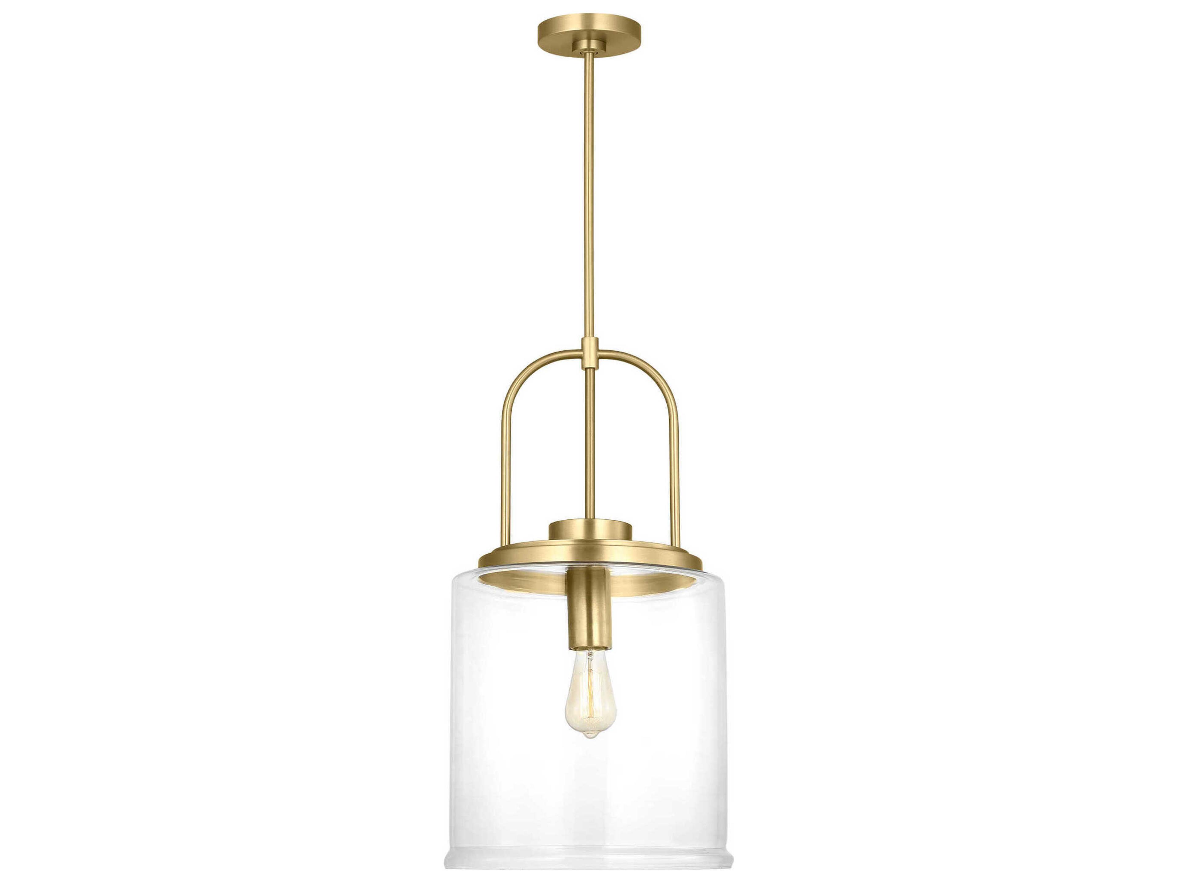 Visual Comfort Studio Anders 1-Light Satin Brass Cylinder Pendant