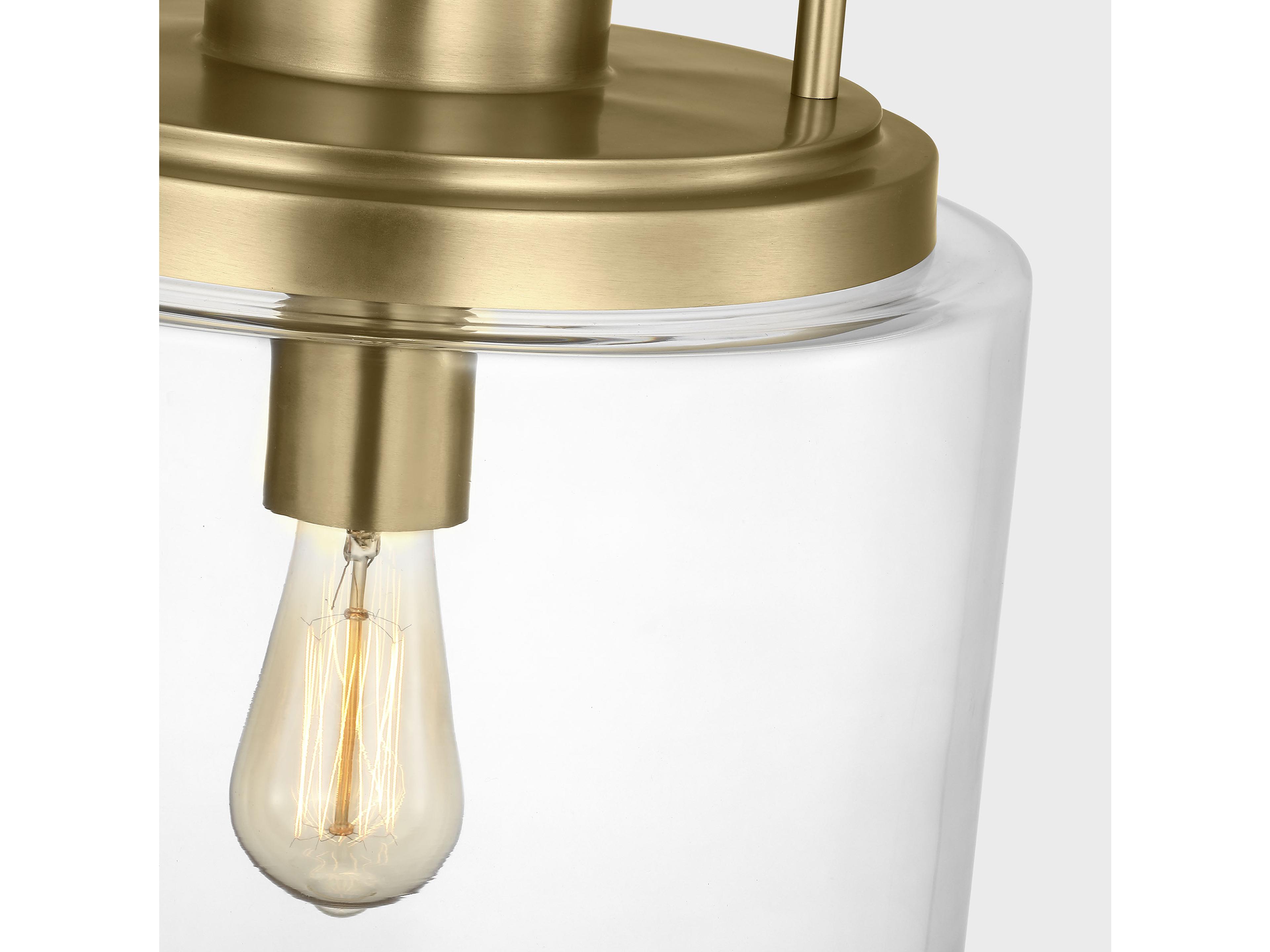 Visual Comfort Studio Anders 1-Light Satin Brass Cylinder Pendant