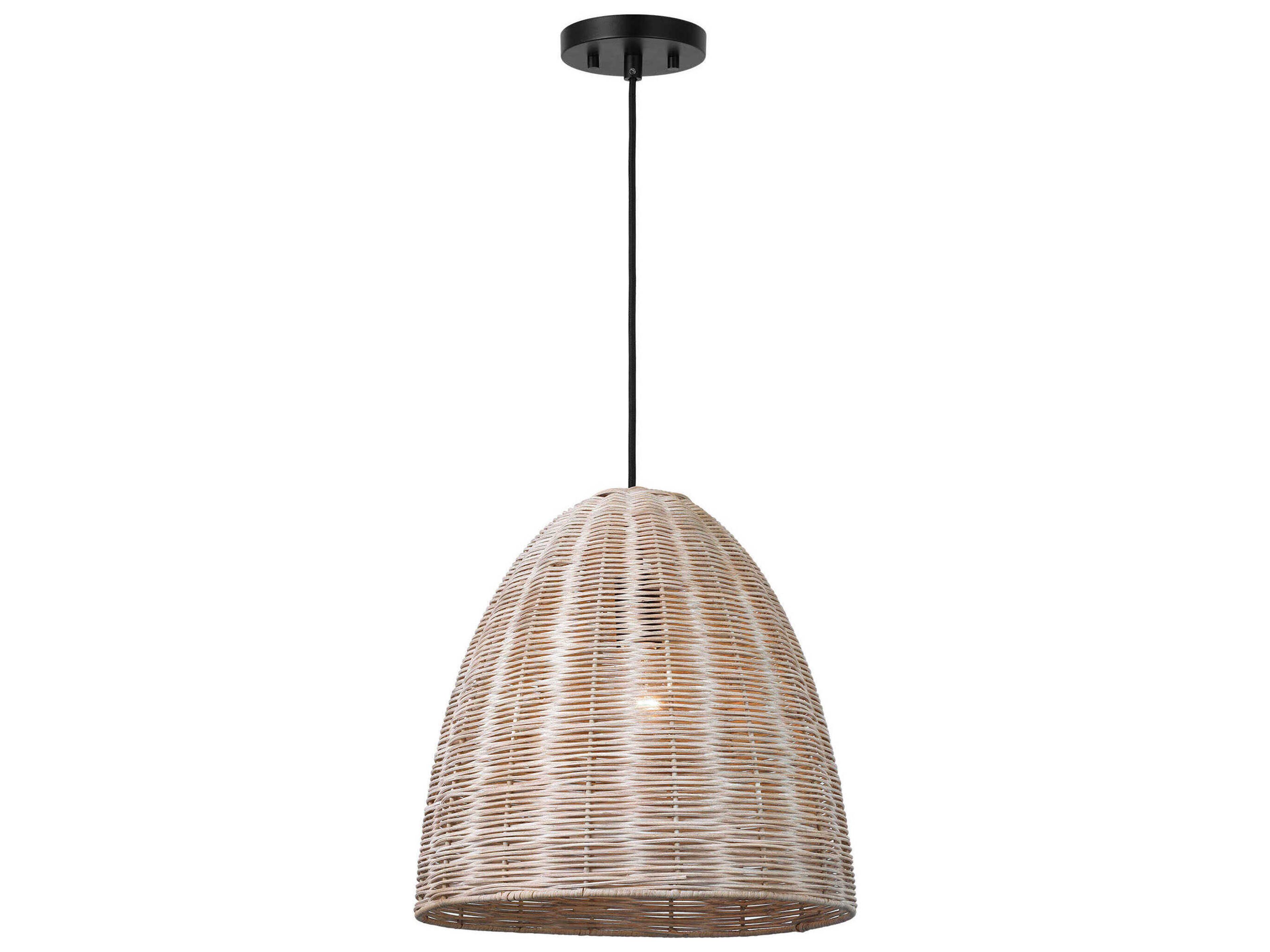 Visual Comfort Studio Norman 1-Light Matte Black Brown Dome Pendant