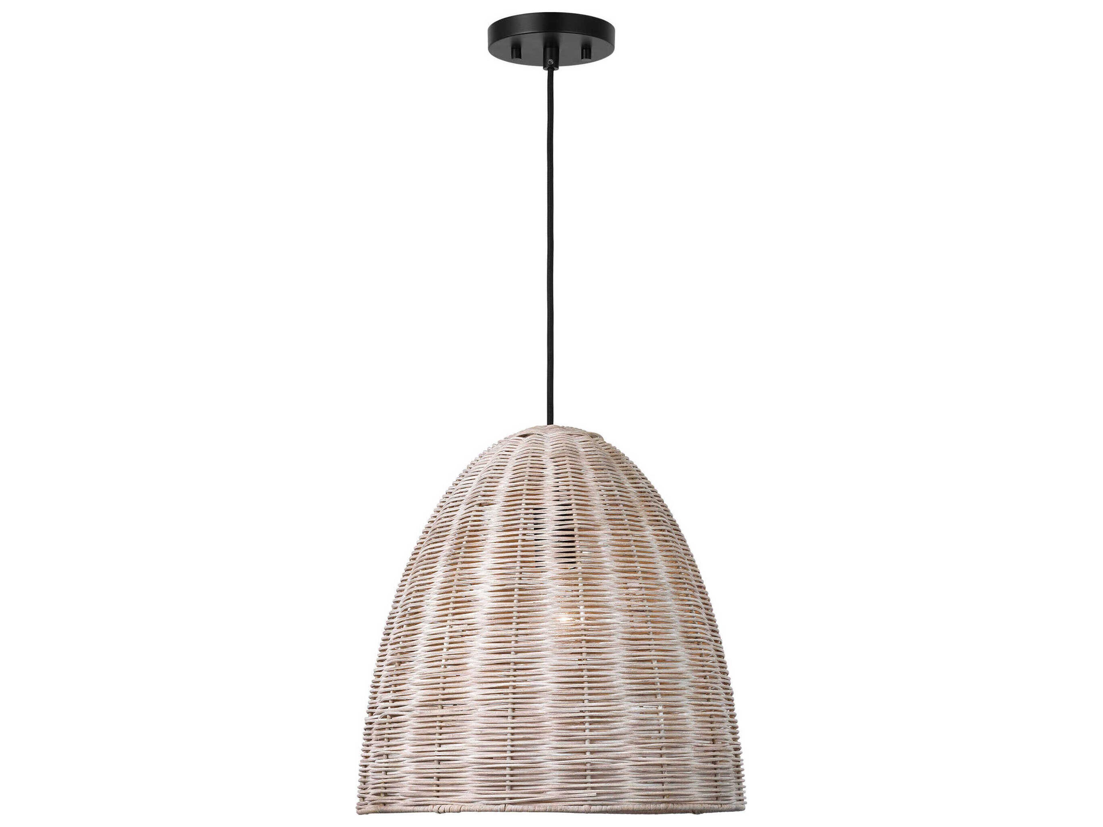 Visual Comfort Studio Norman 1-Light Matte Black Brown Dome Pendant