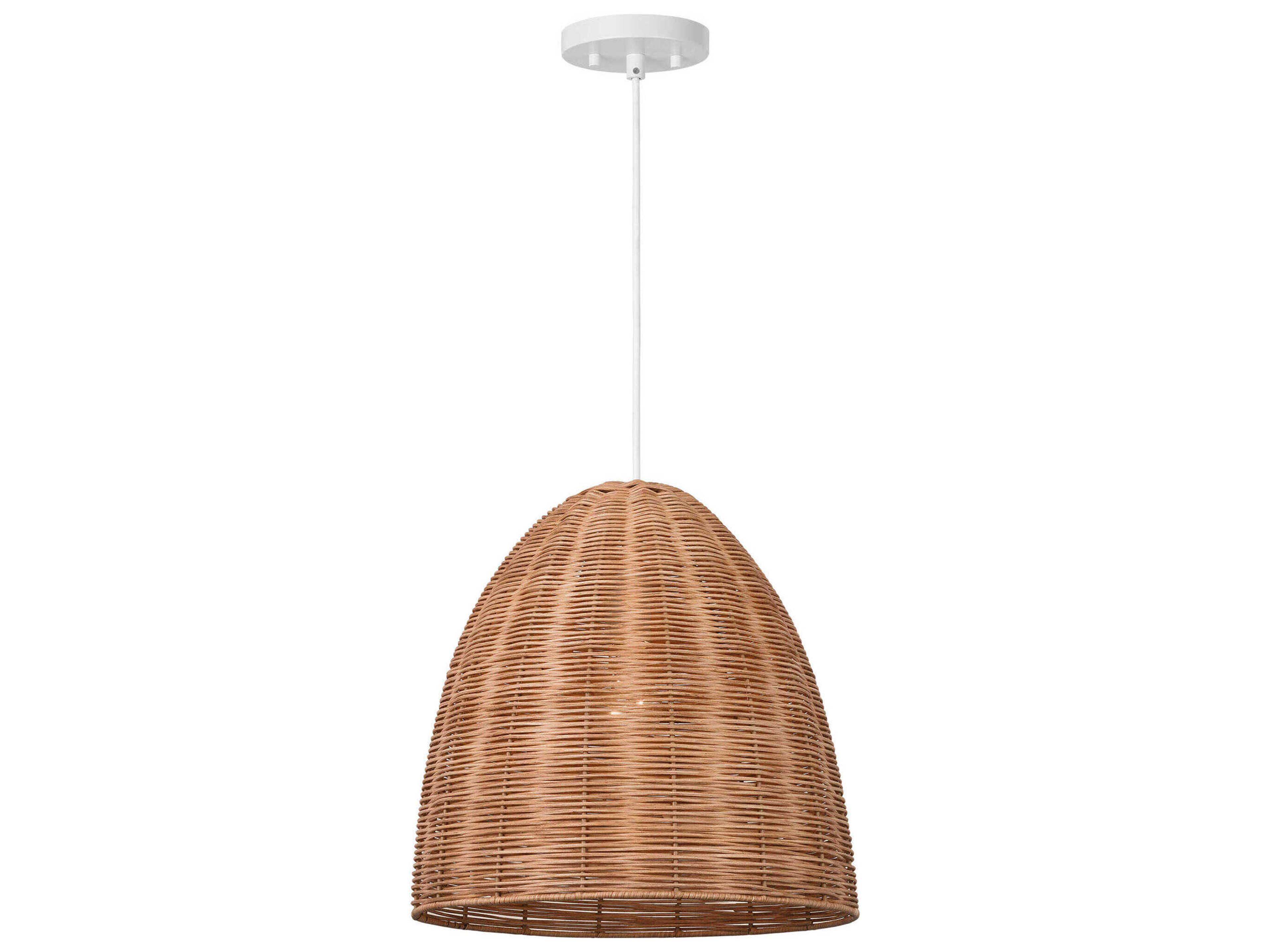 Visual Comfort Studio Norman 1-Light Matte White Brown Dome Pendant