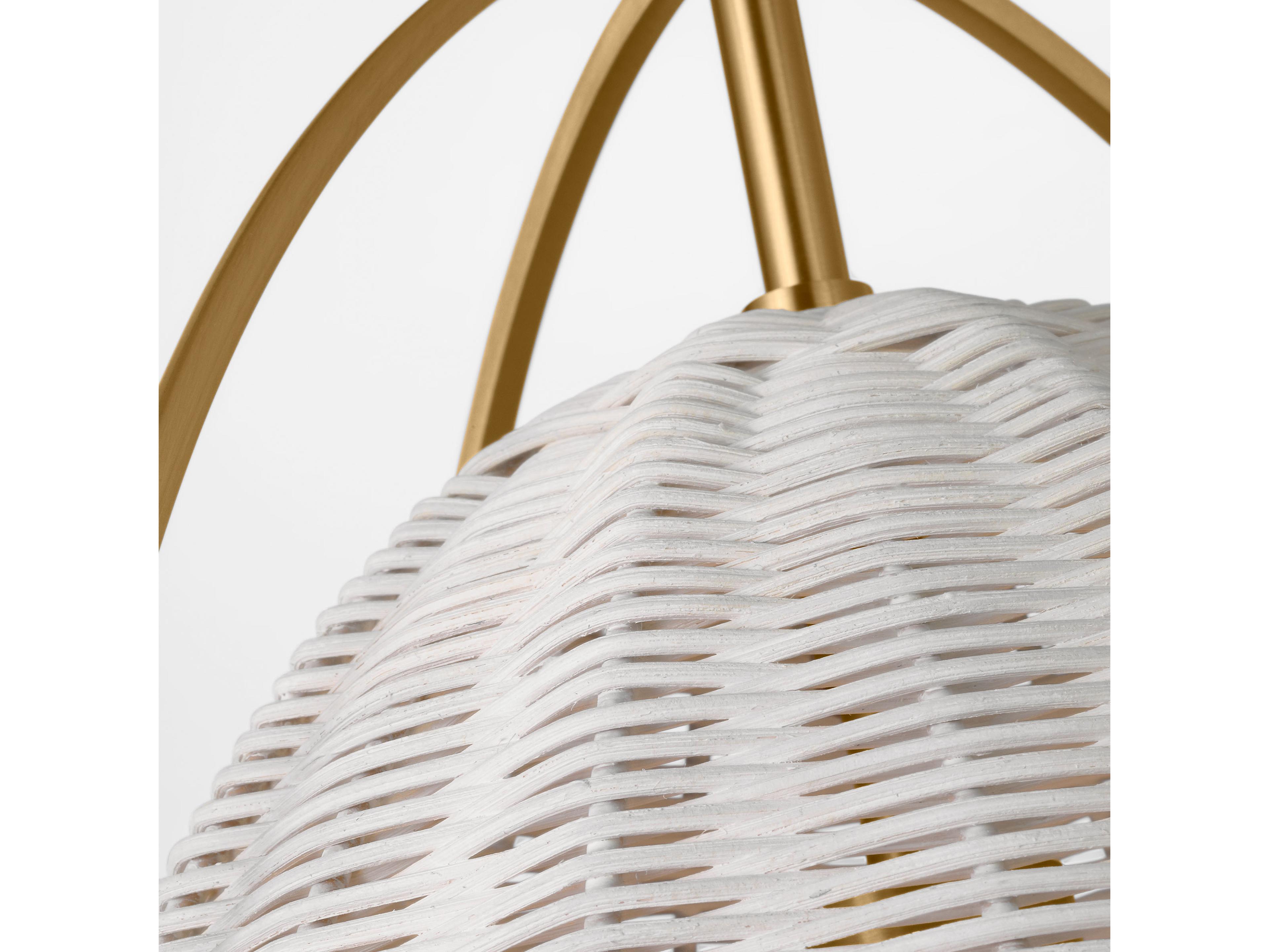 Visual Comfort Studio Norman 1-Light Satin Brass Off White Dome Pendant