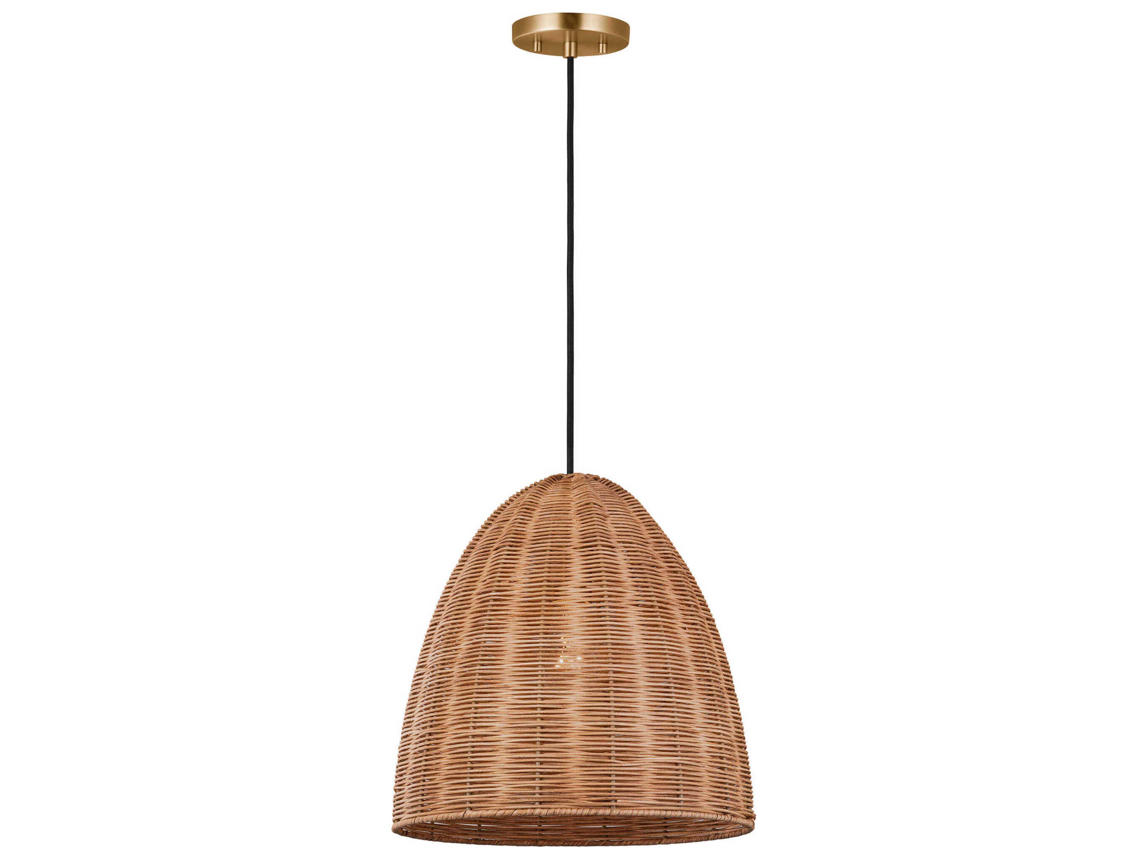 Visual Comfort Studio Norman 1-Light Burnished Brass Brown Dome Pendant