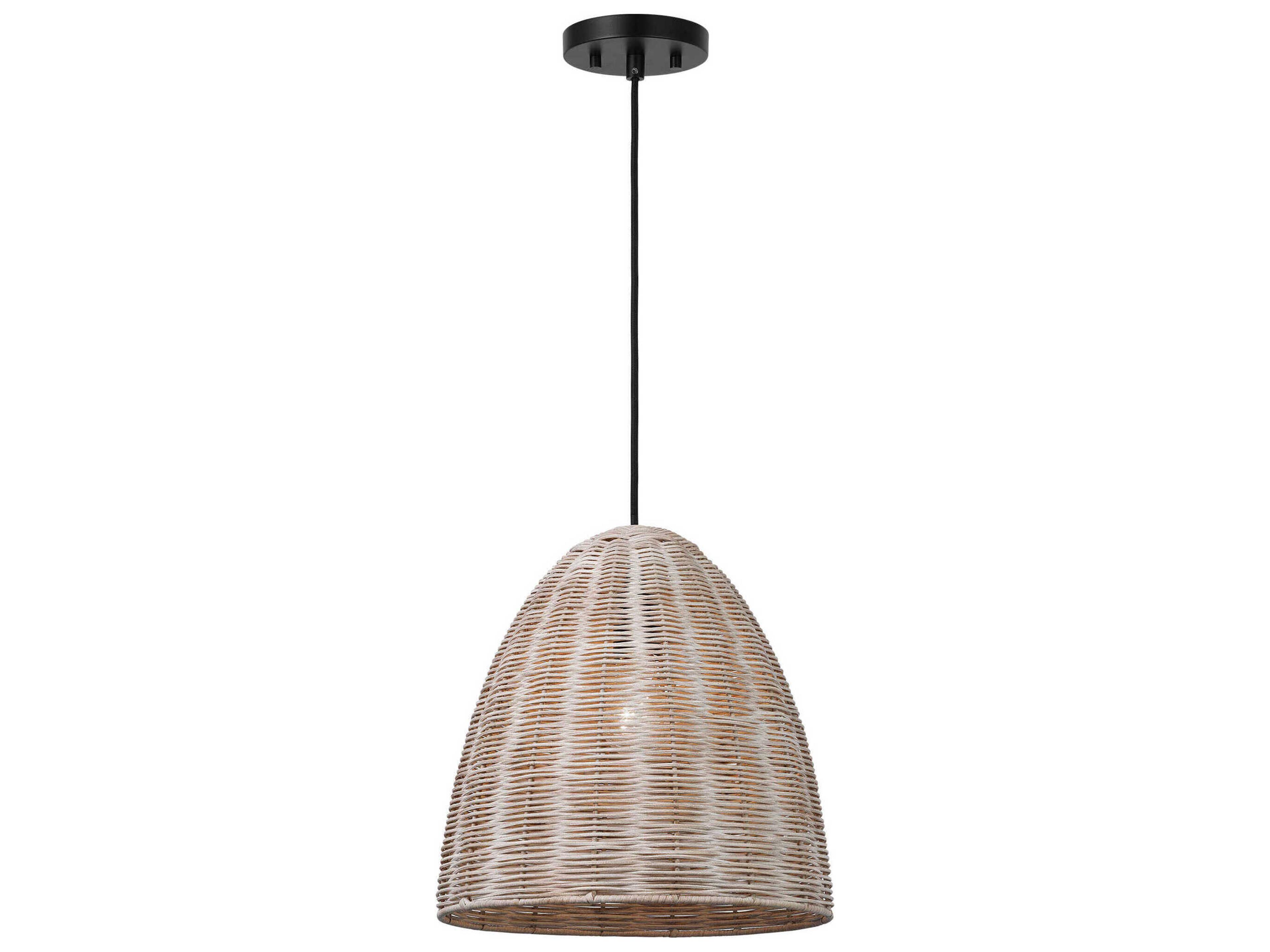 Visual Comfort Studio Norman 1-Light Matte Black Brown Dome Pendant