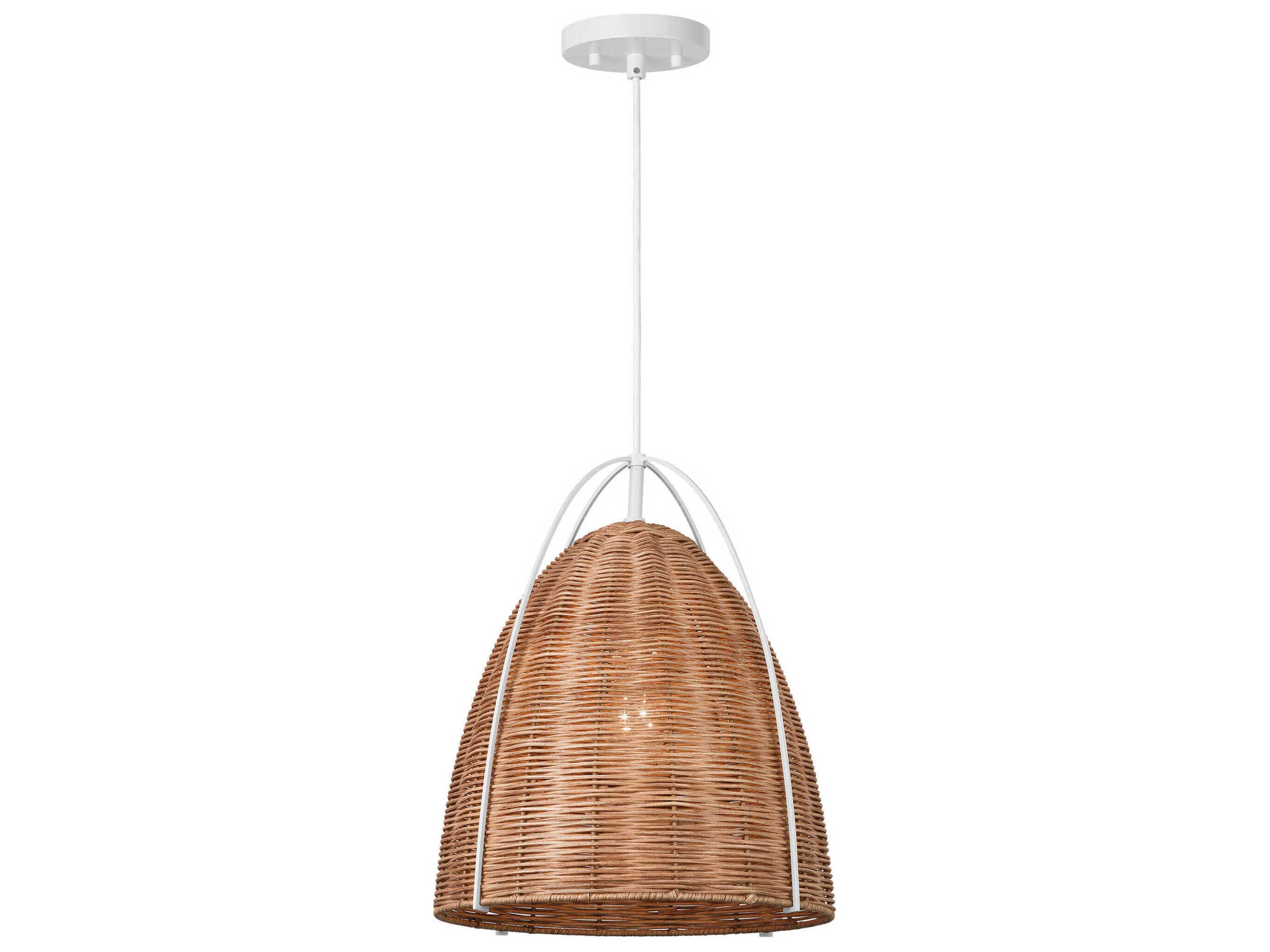 Norman 1 Light Medium Woven Rattan Pendant Blonde