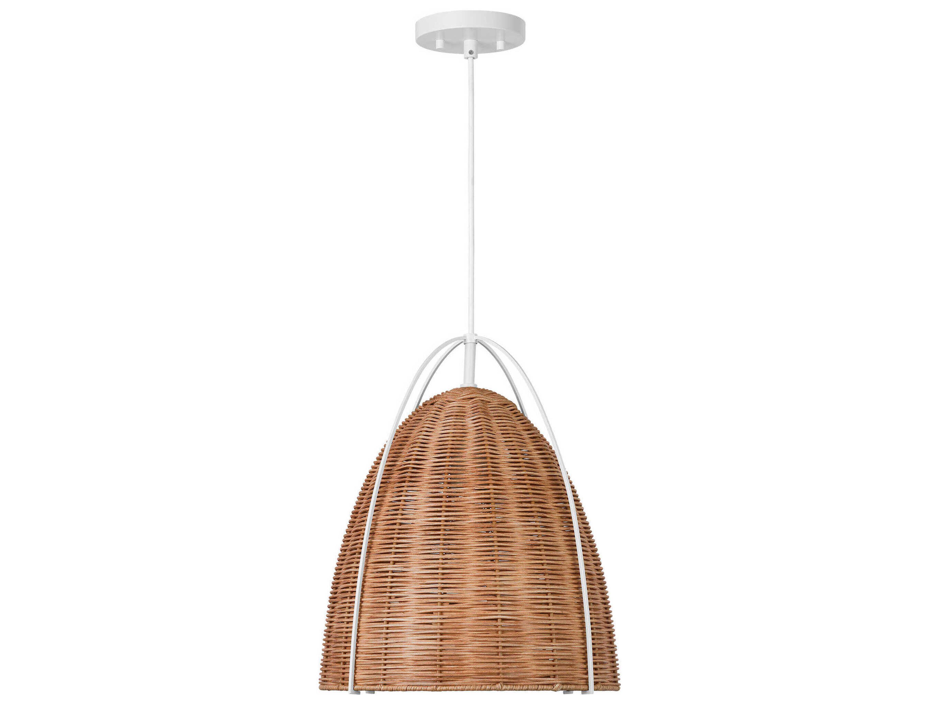 Visual Comfort Studio Norman 1-Light Matte White Brown Dome Pendant