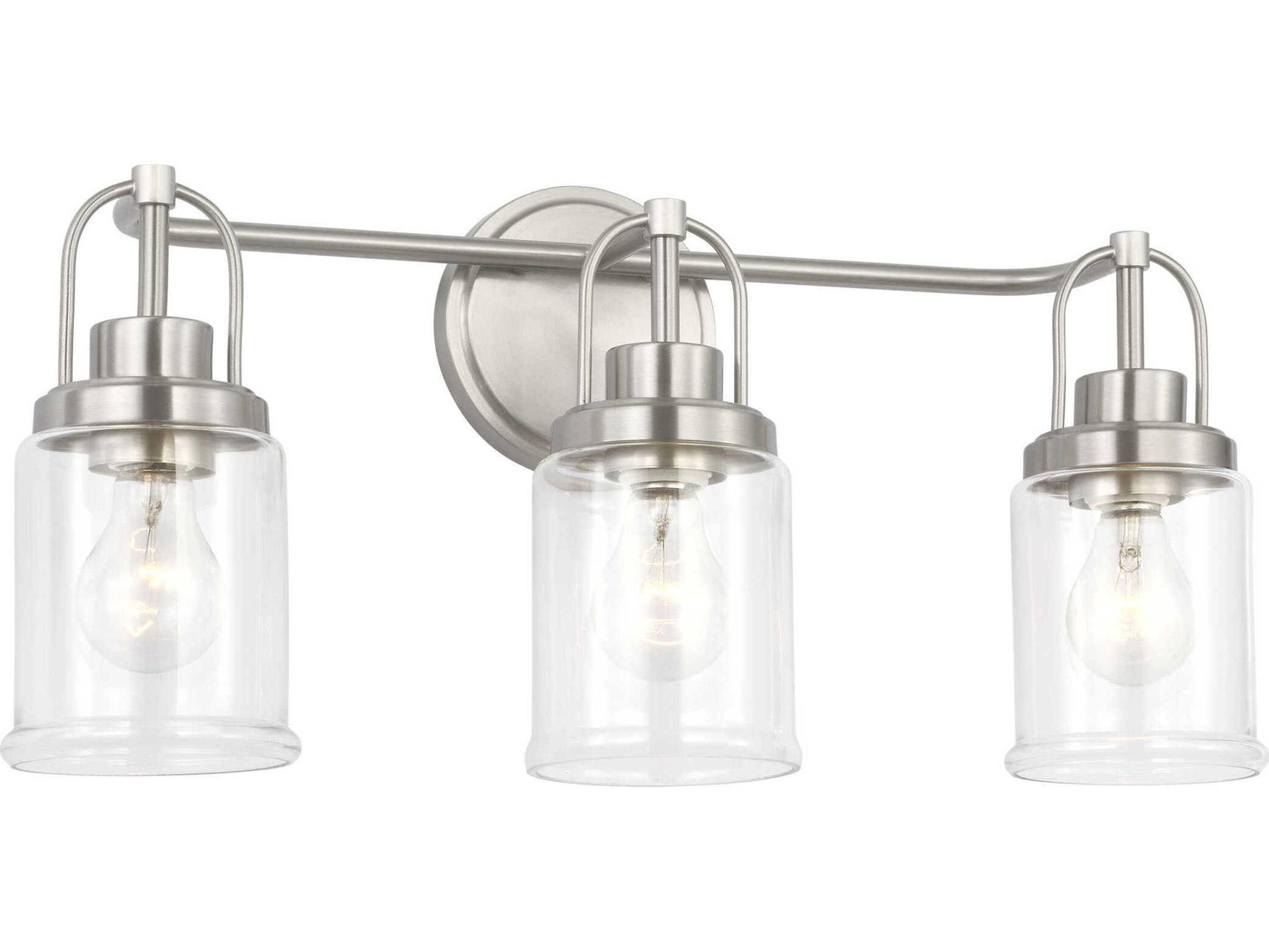 Anders 3 Light Vanity Light Brushed Nickel Clear Glass