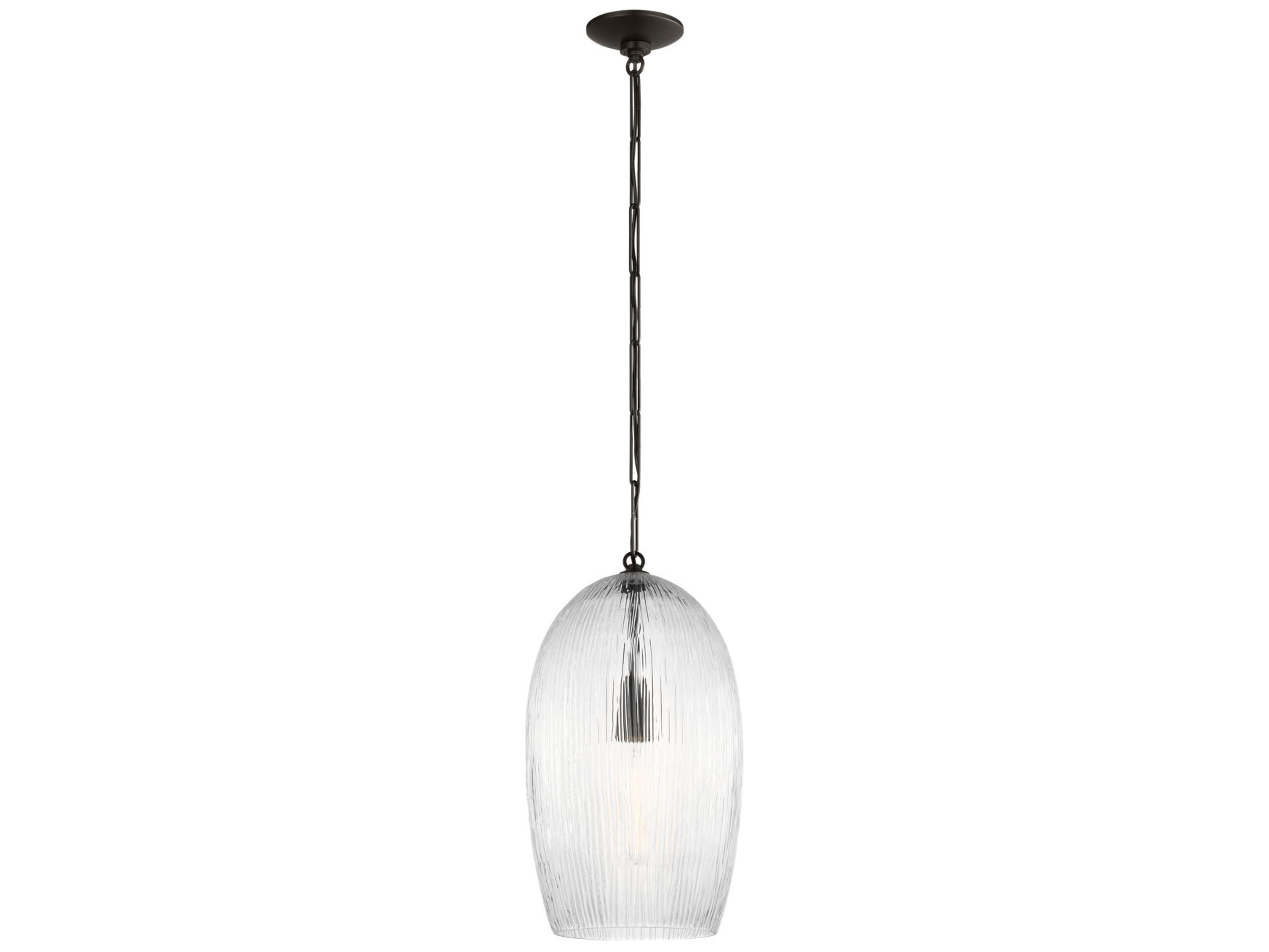 Visual Comfort Studio Serafina 1-Light Aged Iron Black Mini Pendant