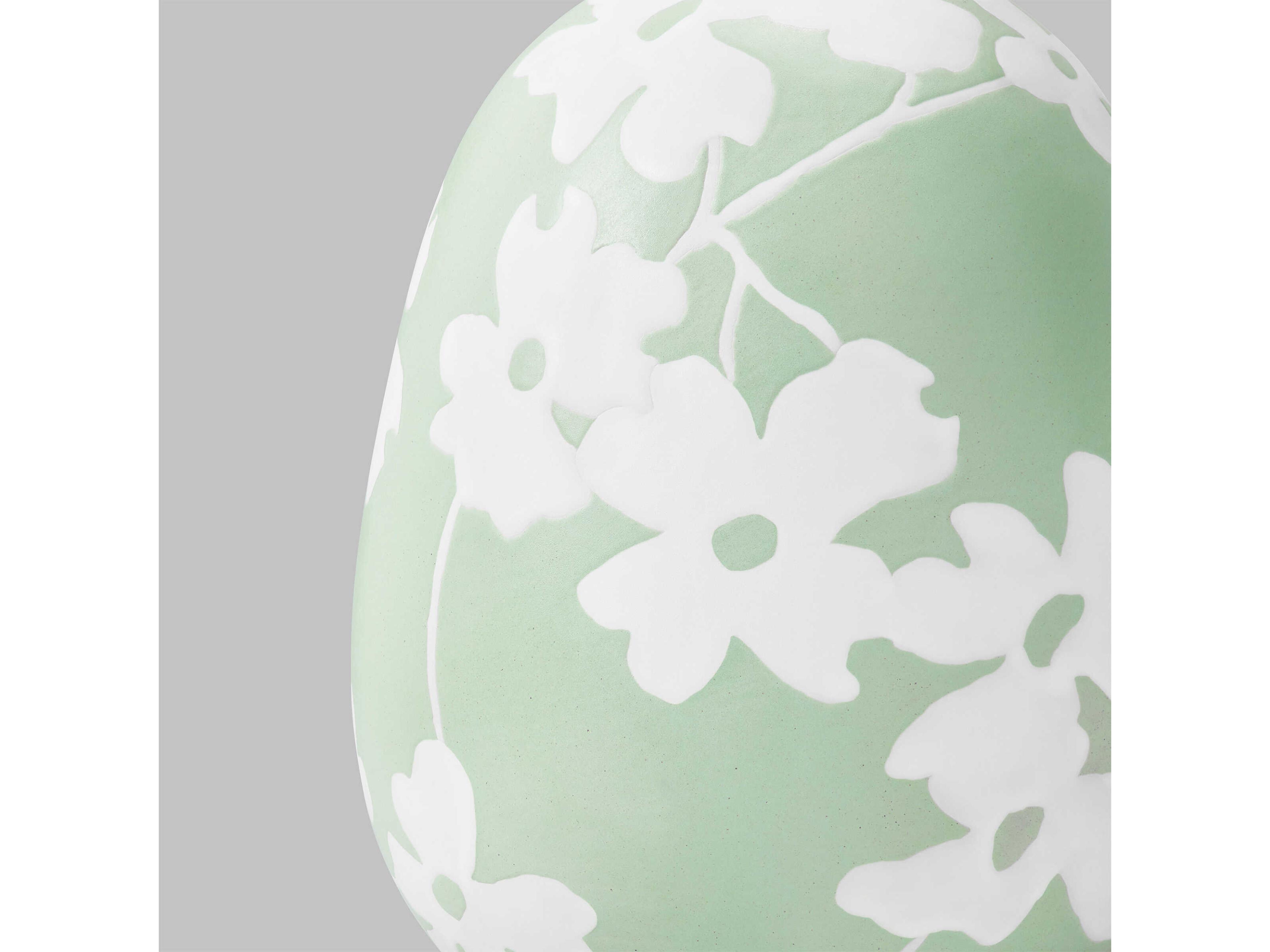 Visual Comfort Studio Lila Semi Matte Green White Linen Fabric Table Lamp