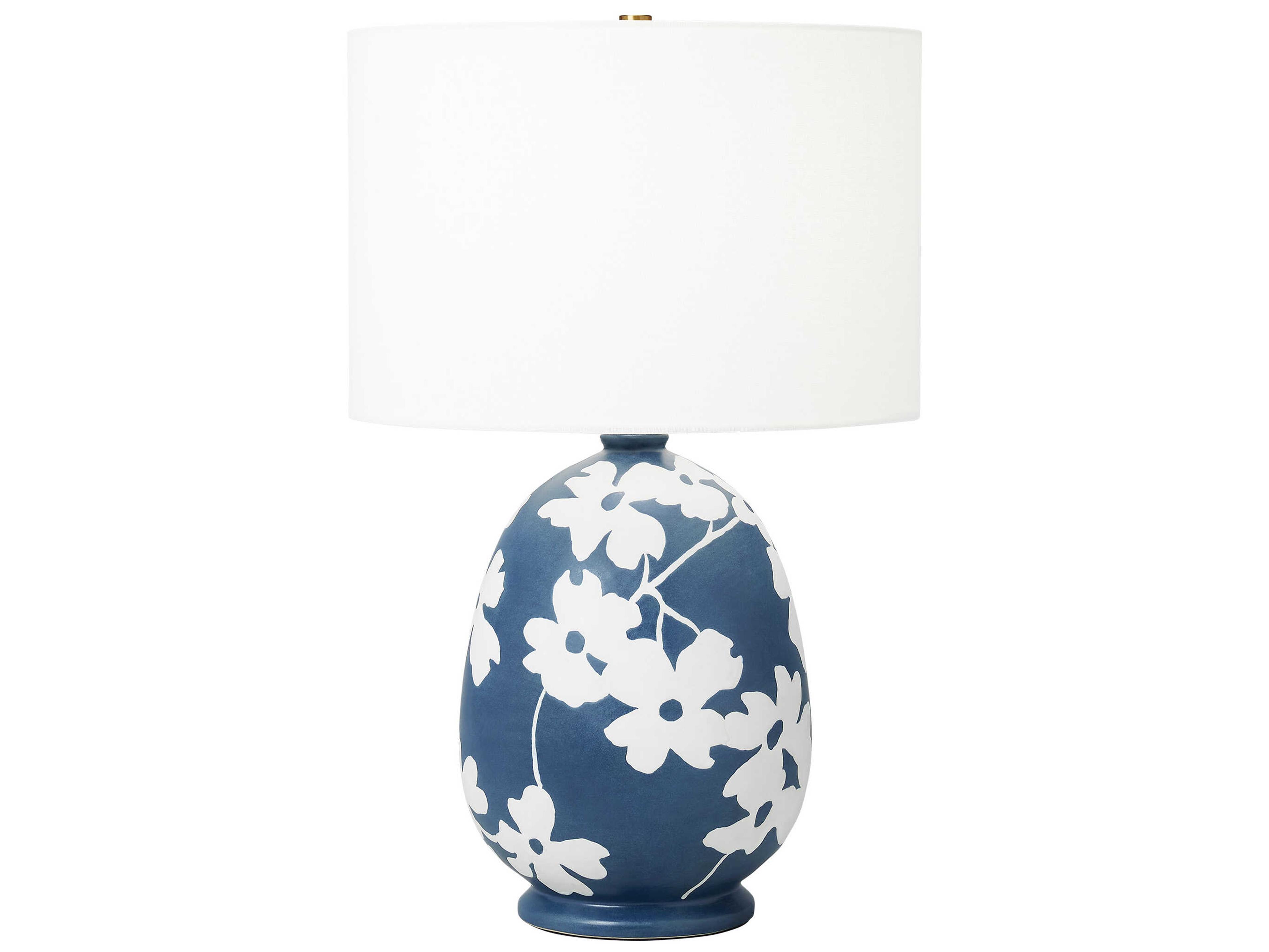 Lila Semi Matte Navy Blue Ceramic Table Lamp