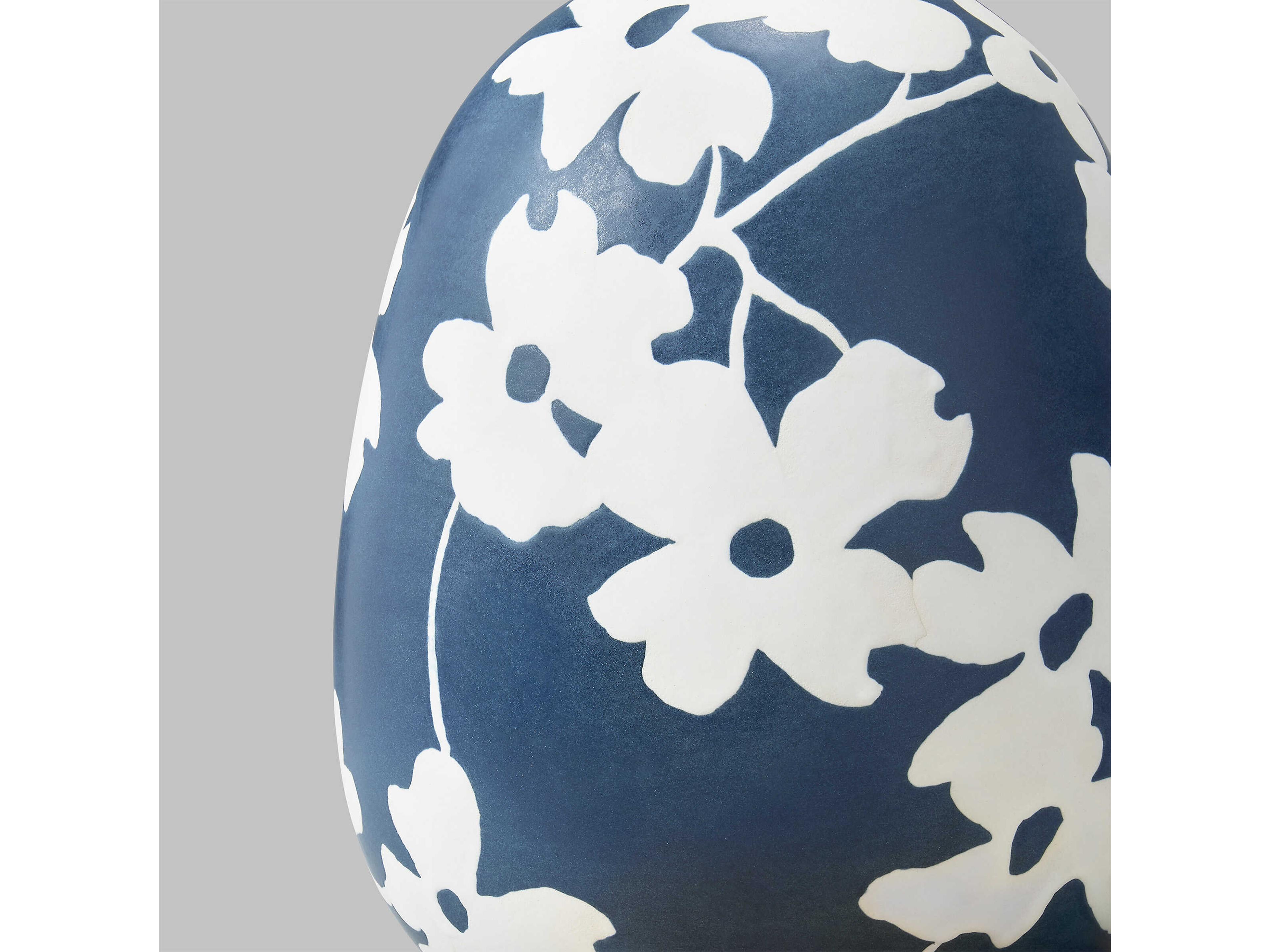 Visual Comfort Studio Lila Semi Matte Navy Blue White Linen Fabric Table Lamp