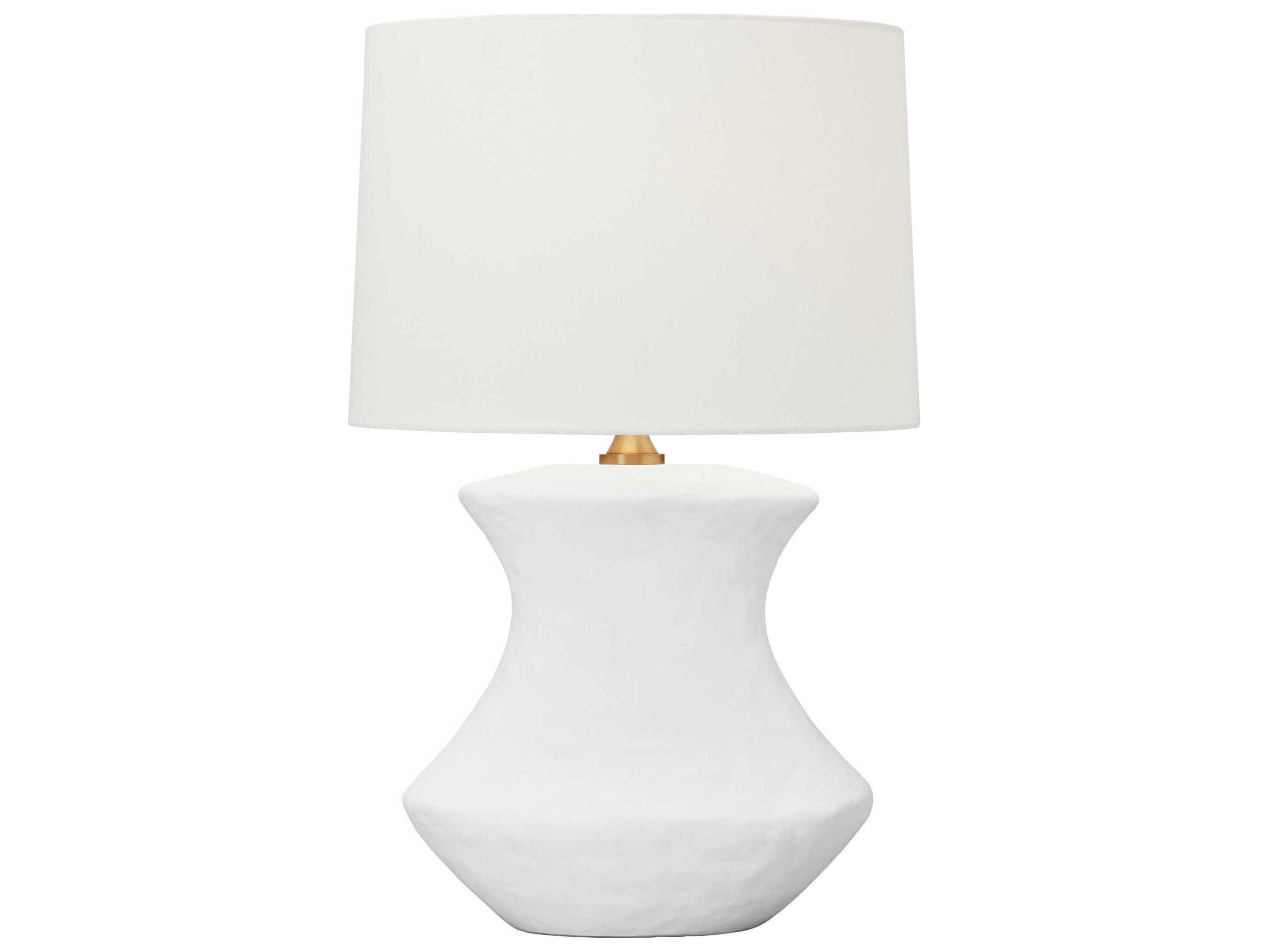 Table Lamp Bone Matte White Ceramic Linen Shade