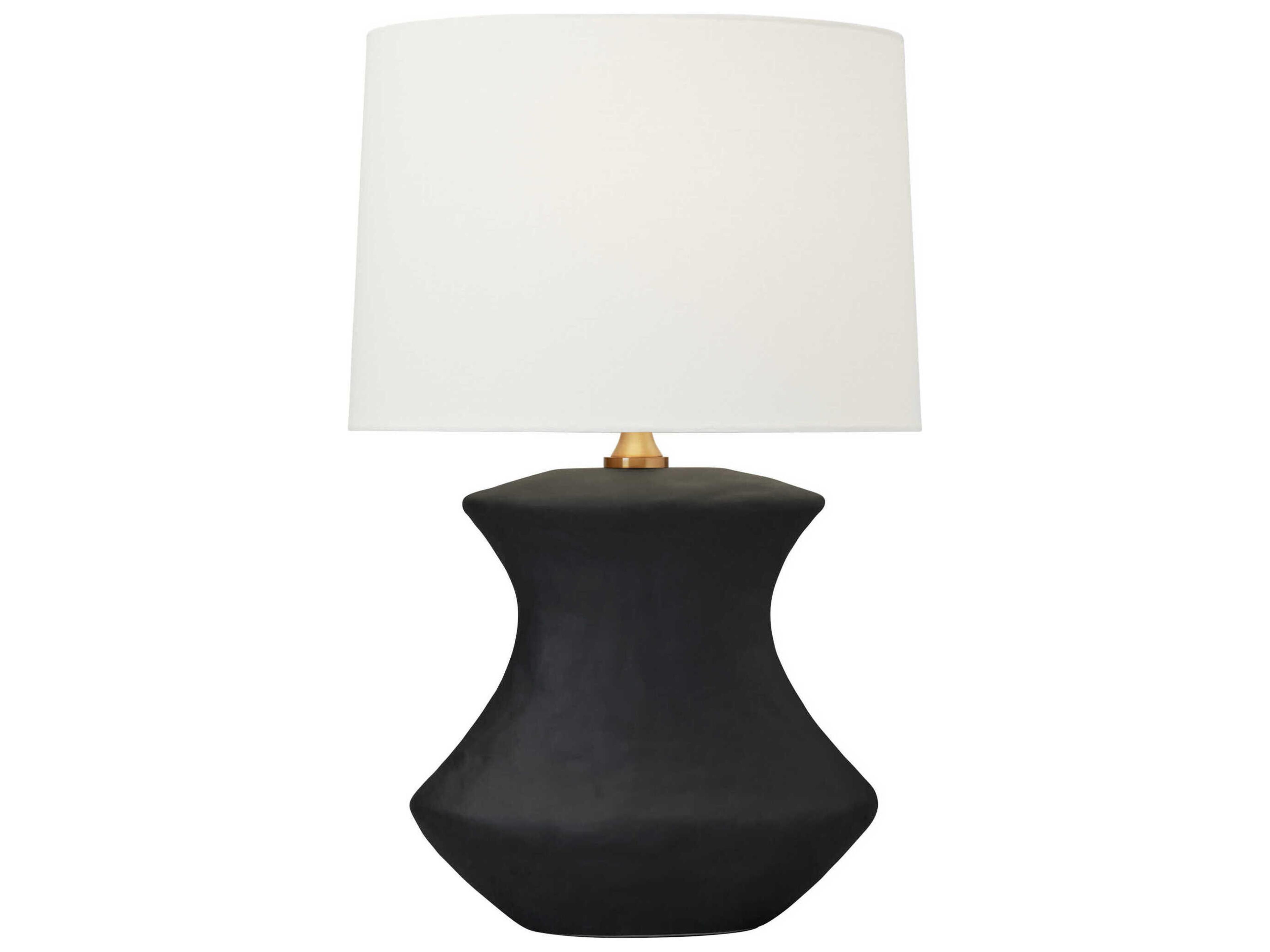 Bone Table Lamp Rough Black Ceramic