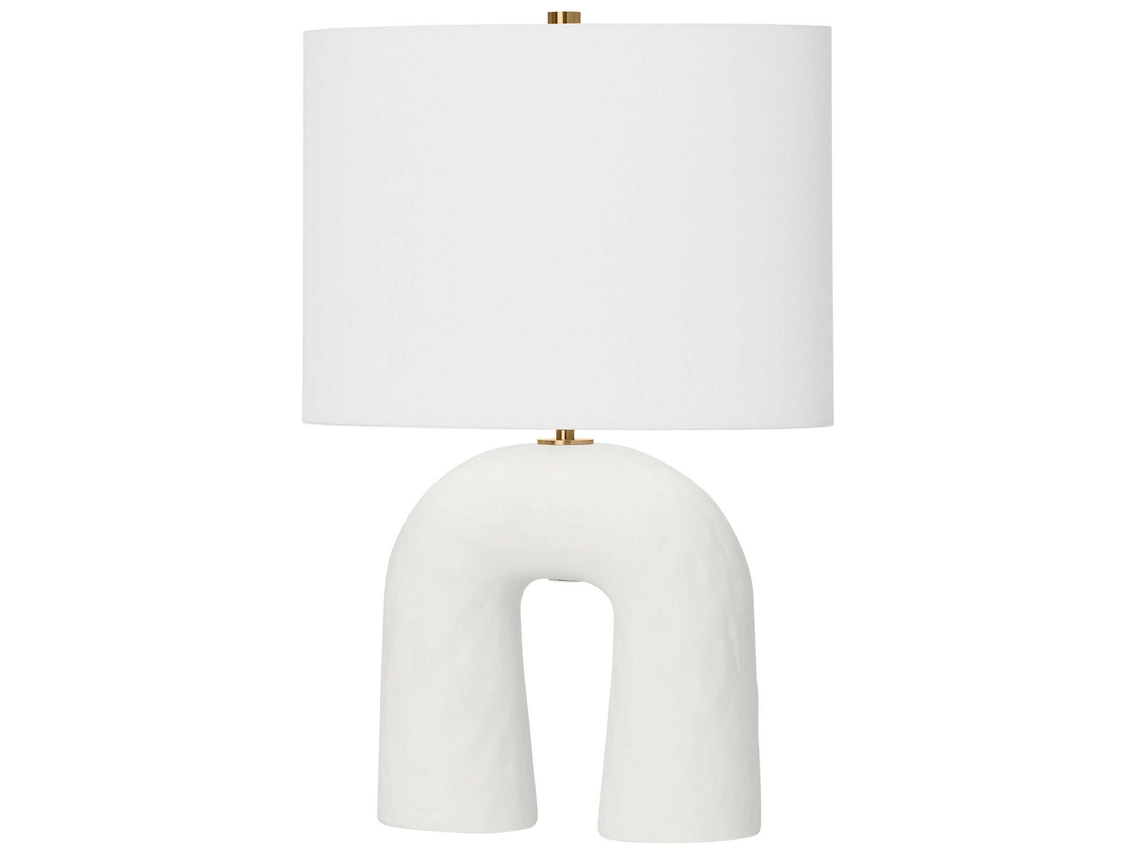Visual Comfort Studio Aura Matte White Linen Table Lamp