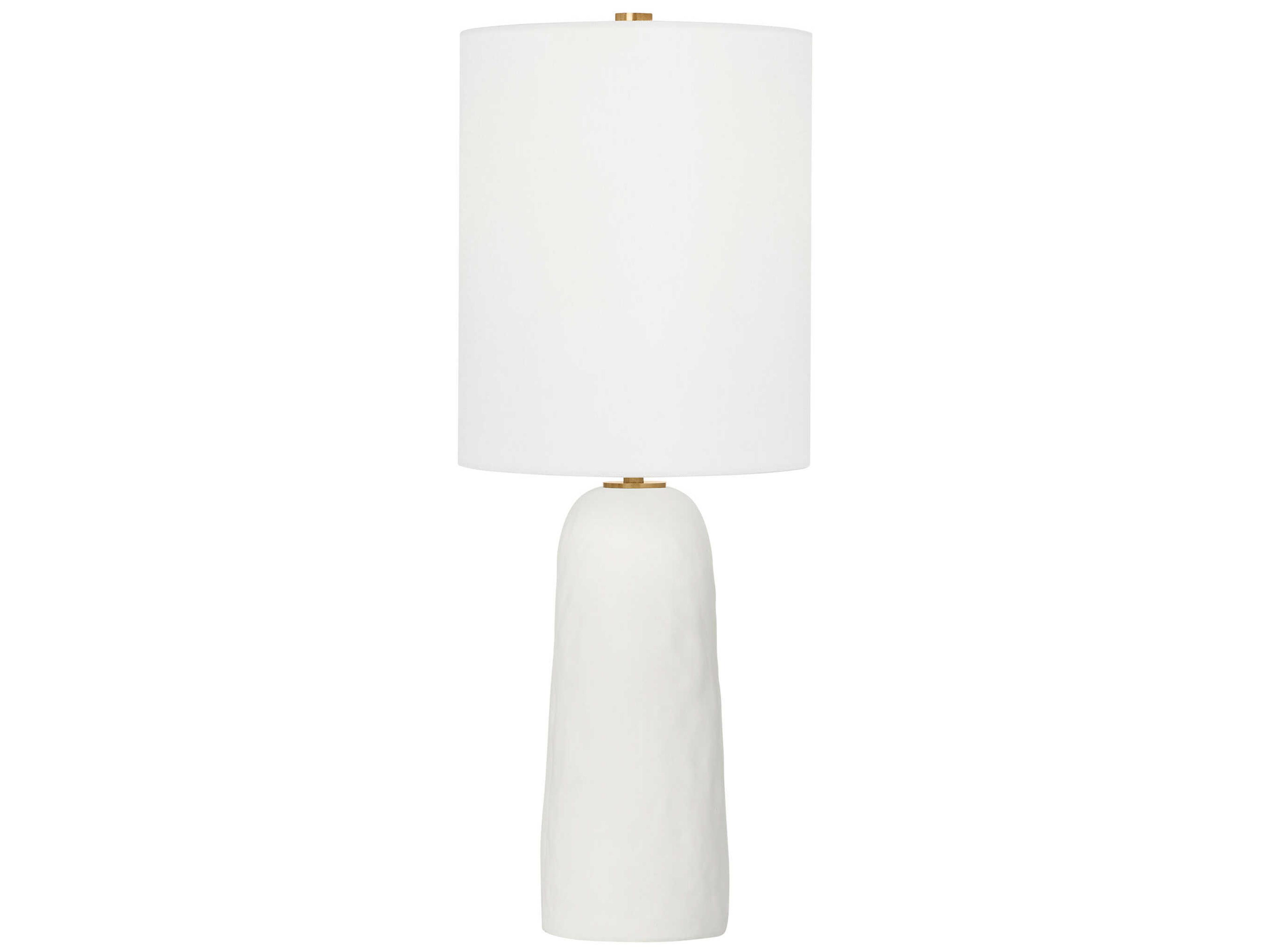 Visual Comfort Studio Aura Matte White Linen Table Lamp