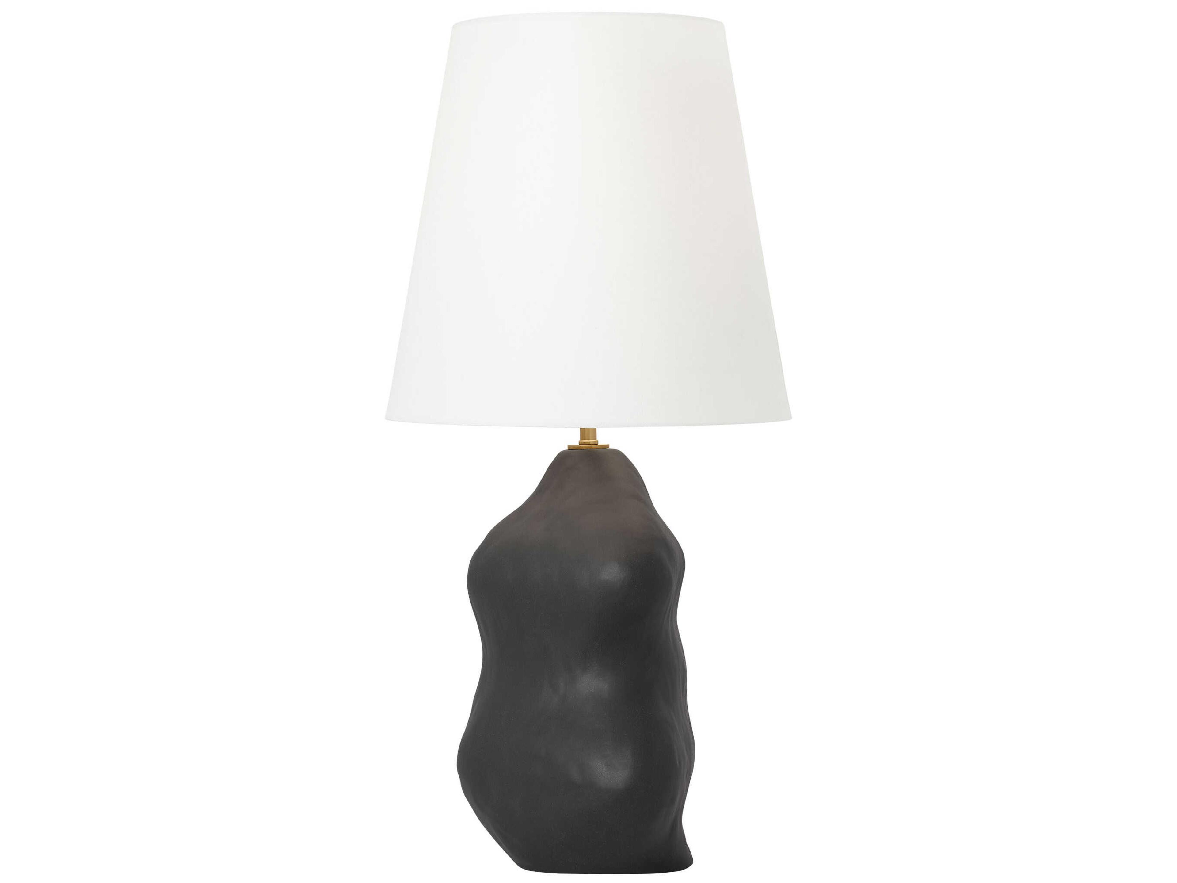 Visual Comfort Studio Broxton Rough Black White Linen Table Lamp