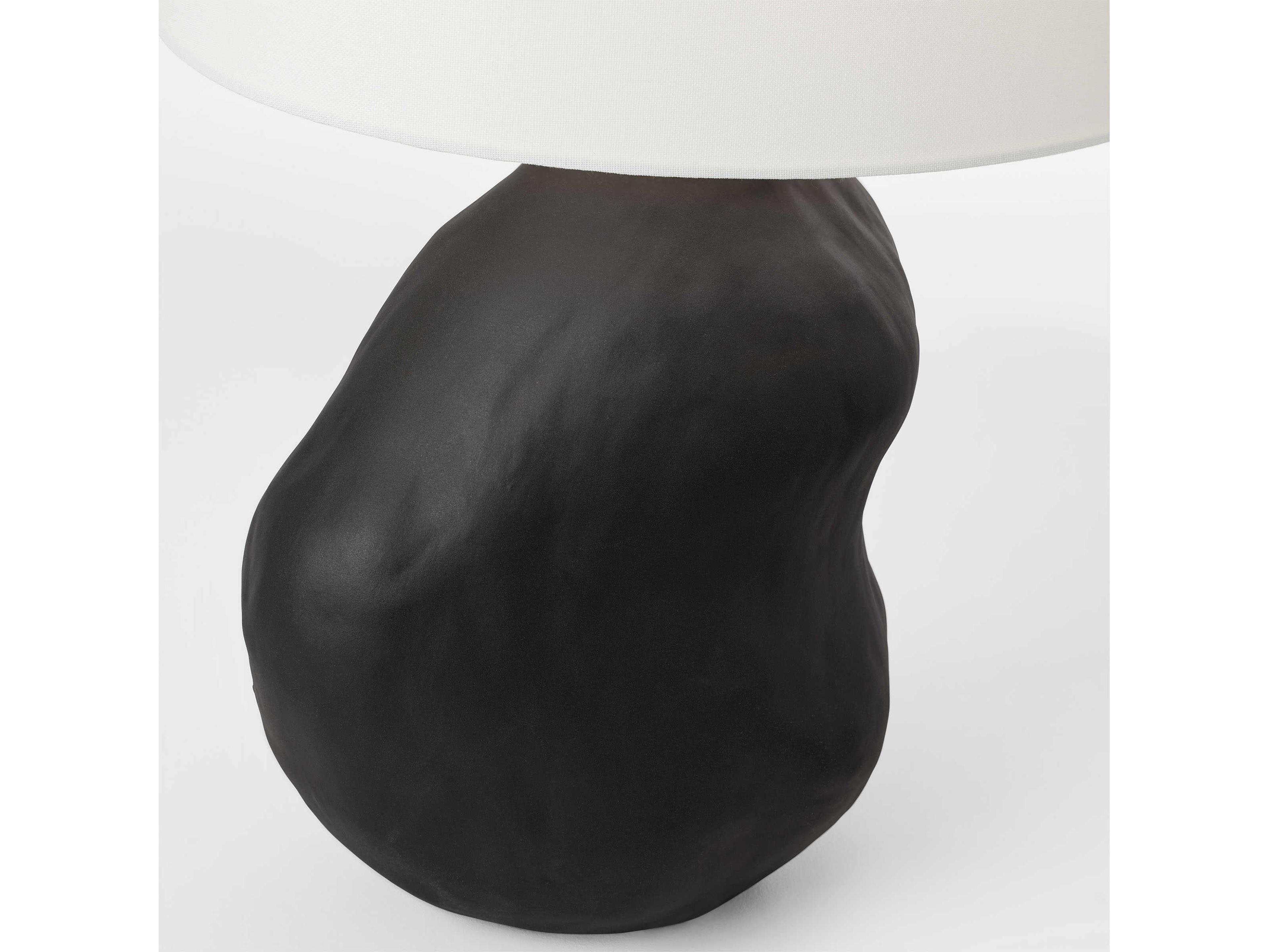 Visual Comfort Studio Broxton Rough Black White Linen Table Lamp