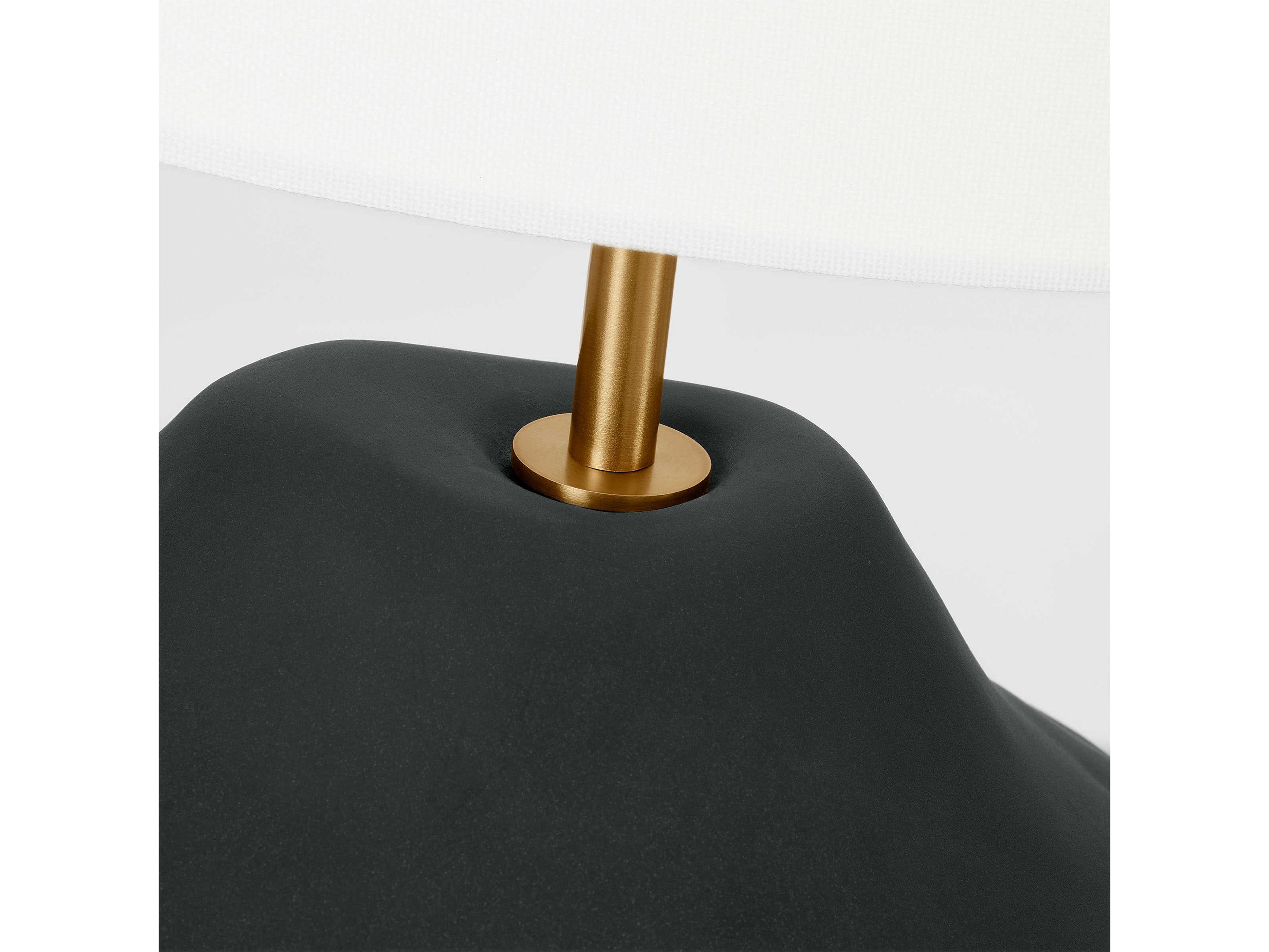 Visual Comfort Studio Cadley Rough Black White Linen Buffet Lamp