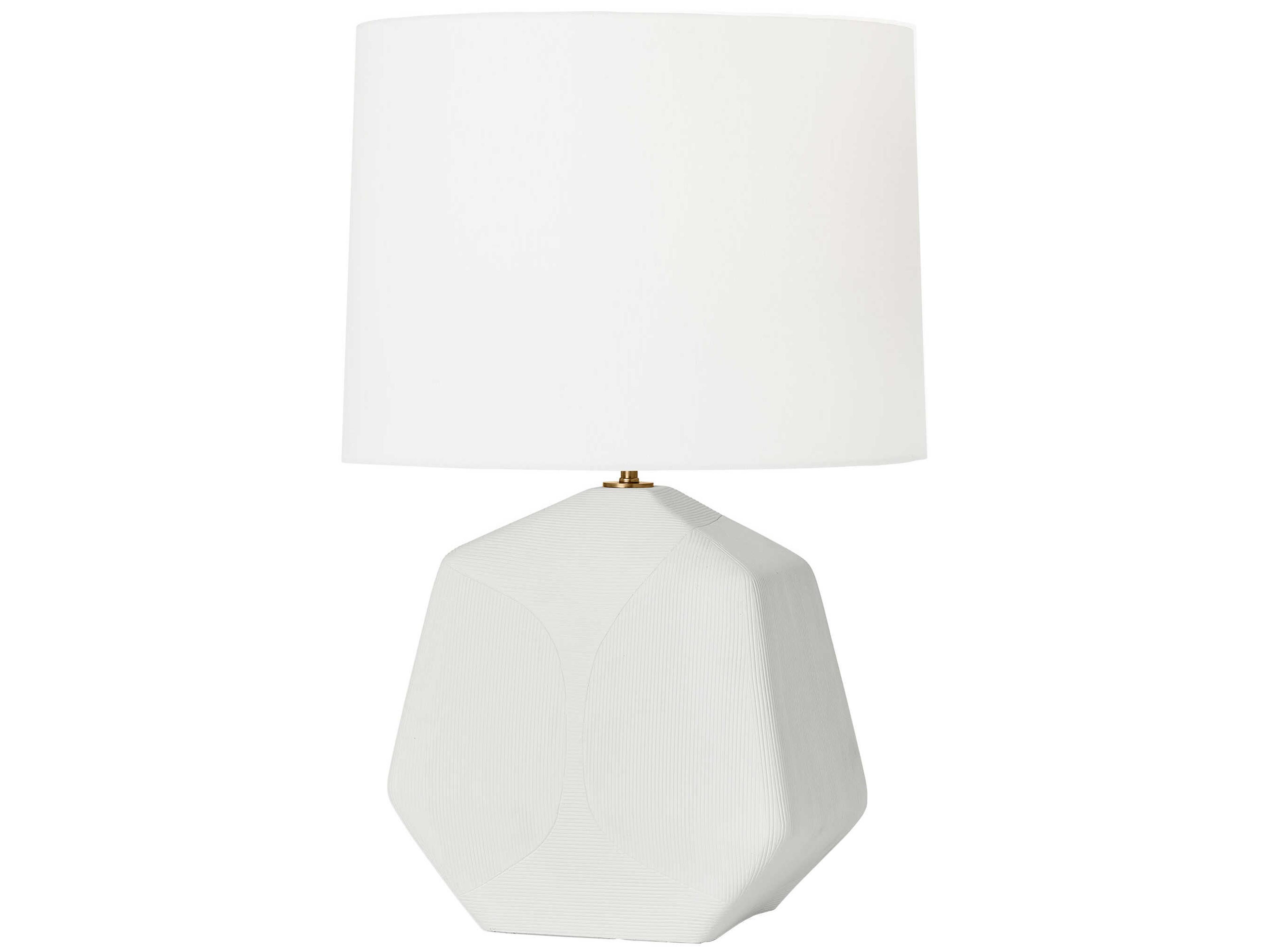 Tallulah Matte White Linen Buffet Lamp