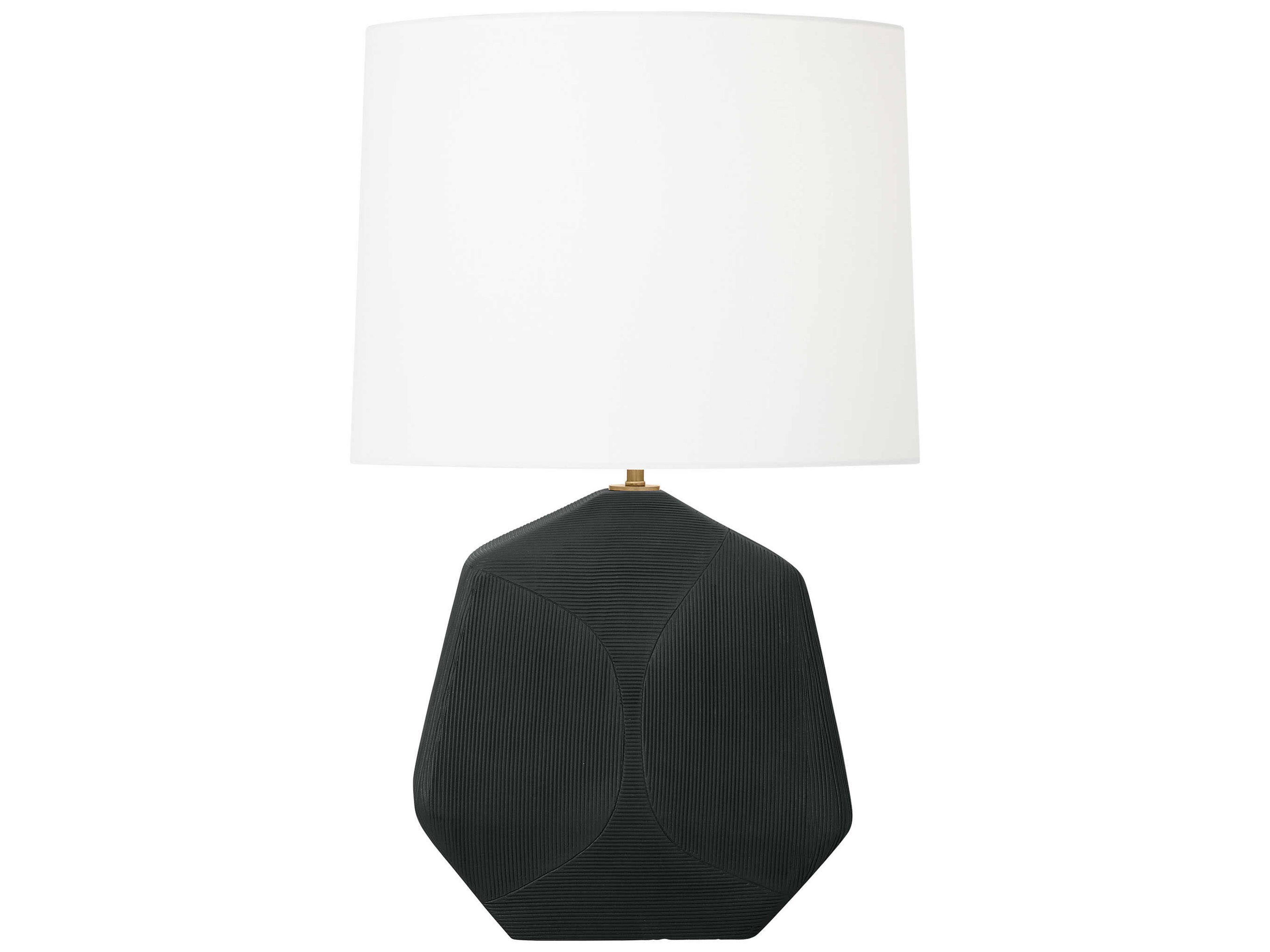 Visual Comfort Studio Tallulah Rough Black White Linen Buffet Lamp
