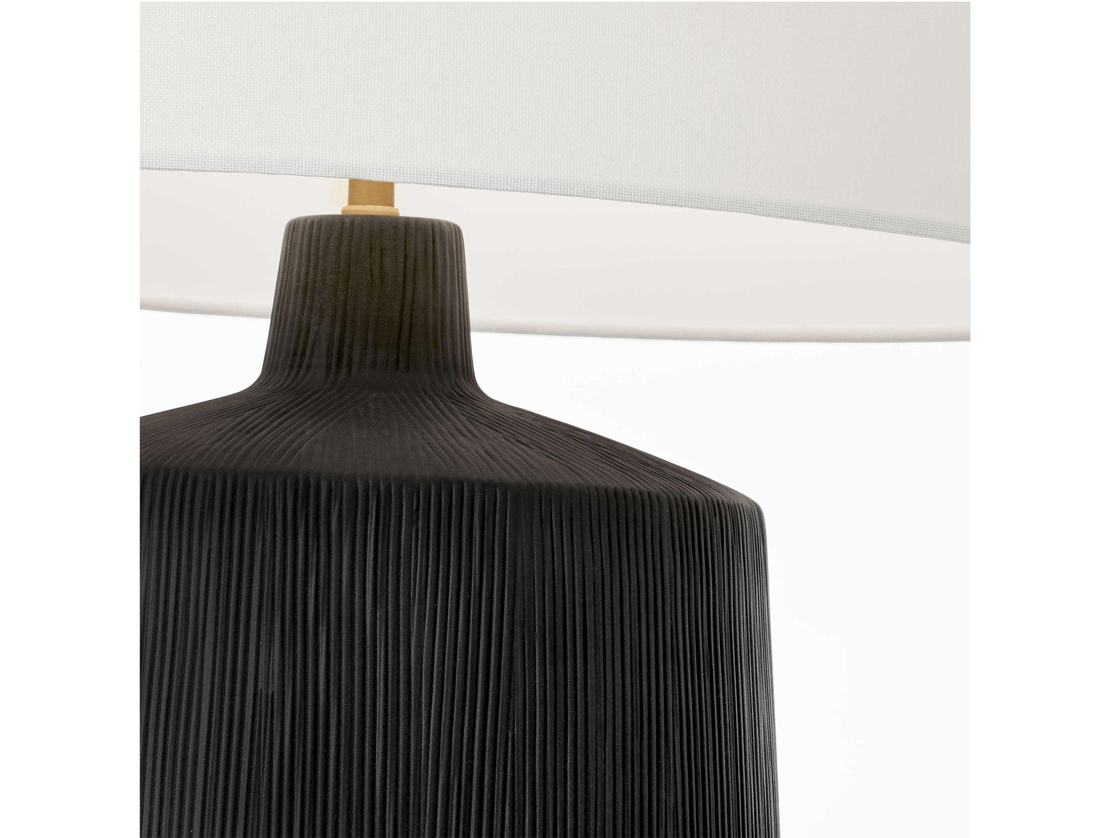 Visual Comfort Studio Panola Rough Black White Linen Buffet Lamp
