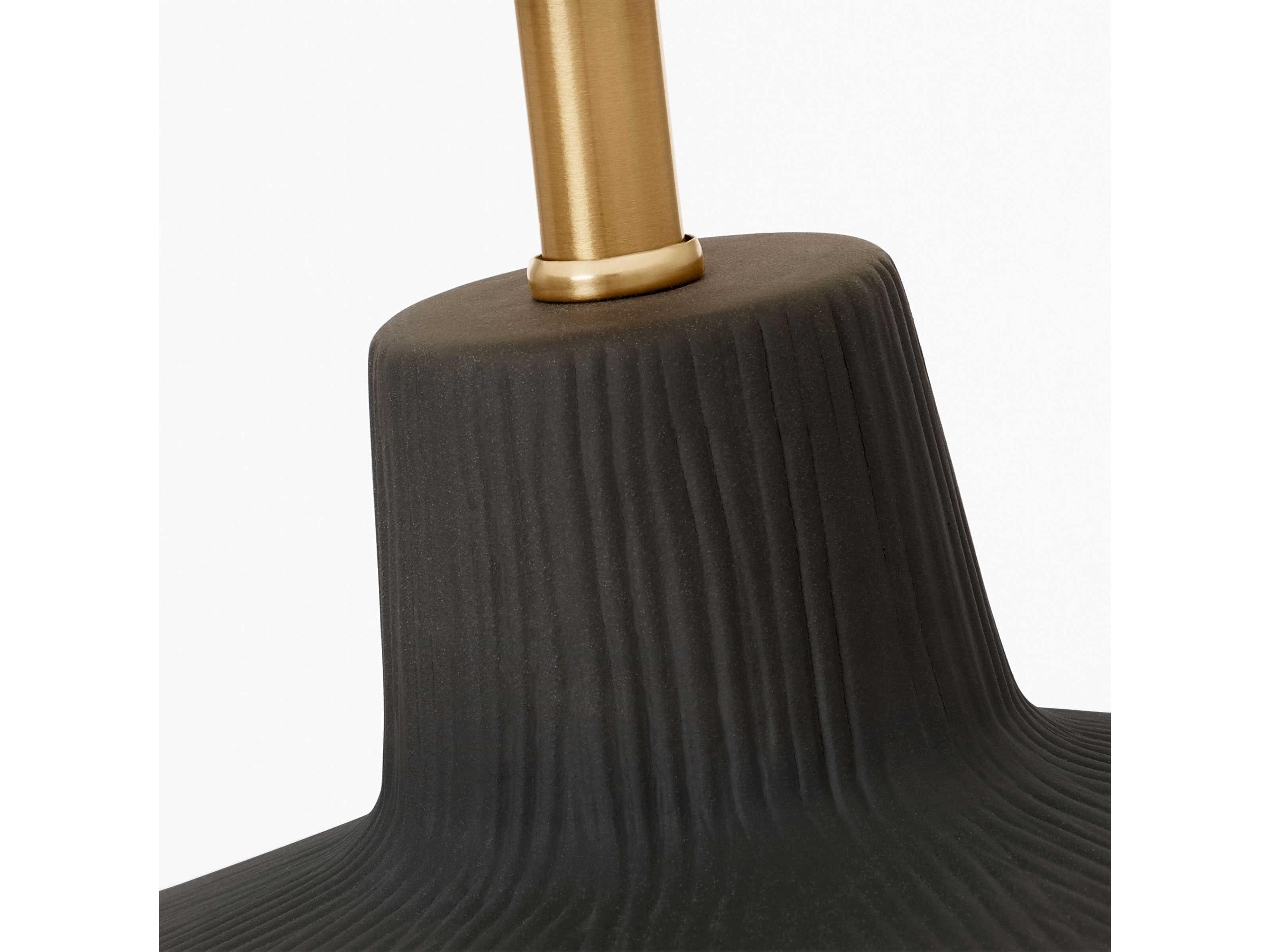 Visual Comfort Studio Panola Rough Black White Linen Buffet Lamp