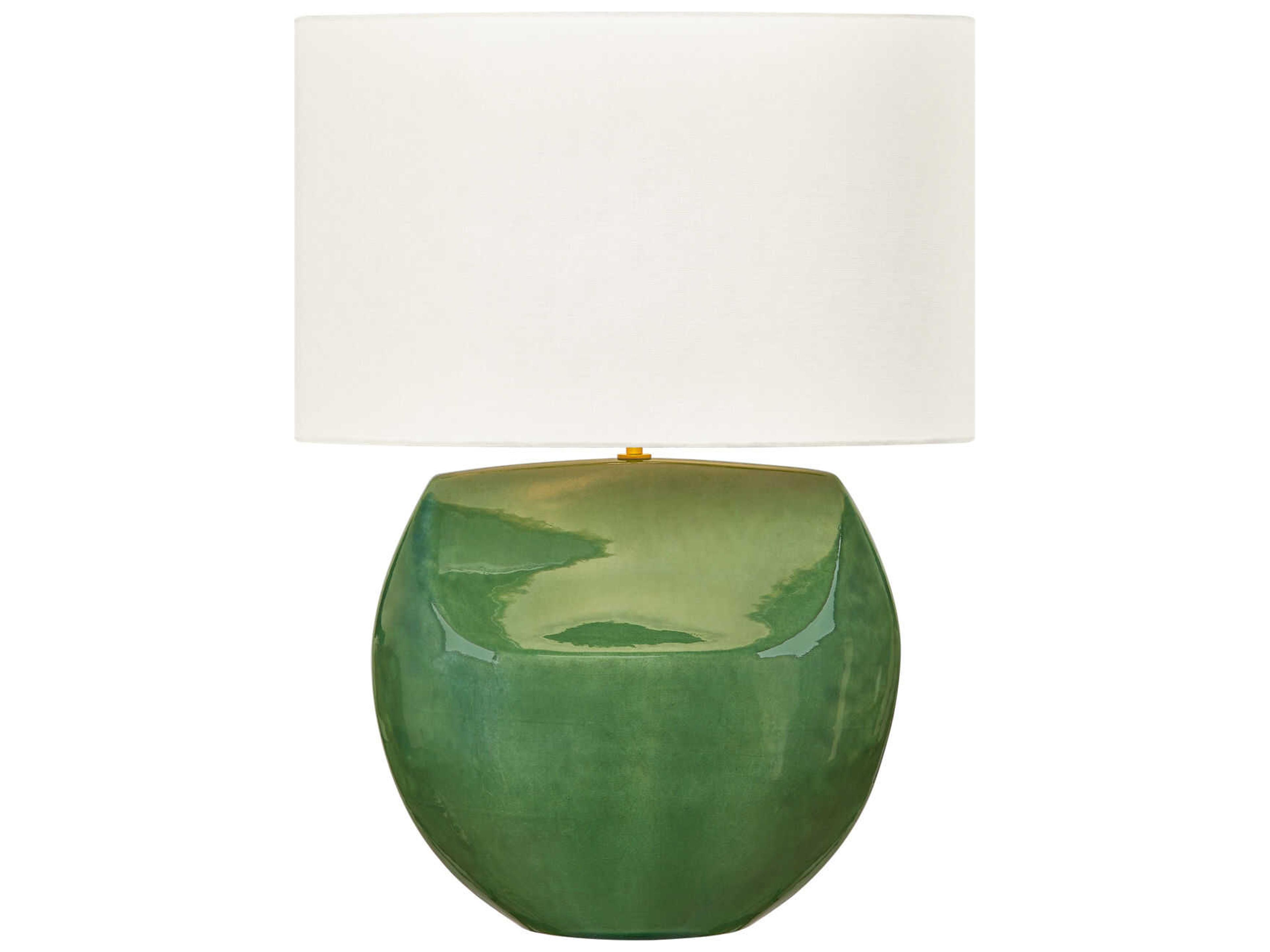 Pente Green White Linen Fabric Buffet Lamp