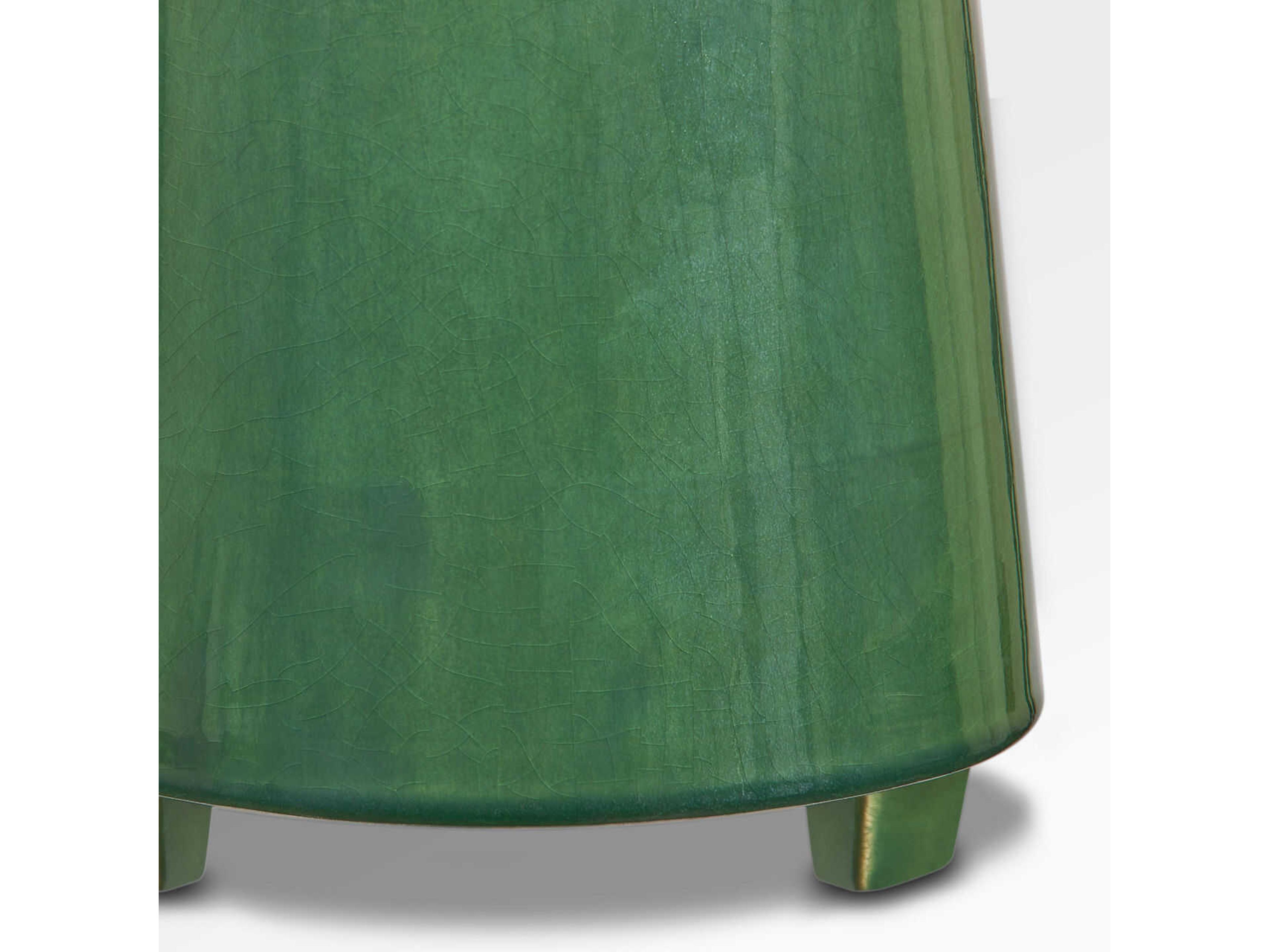 Visual Comfort Studio Nell Green White Linen Fabric Buffet Lamp