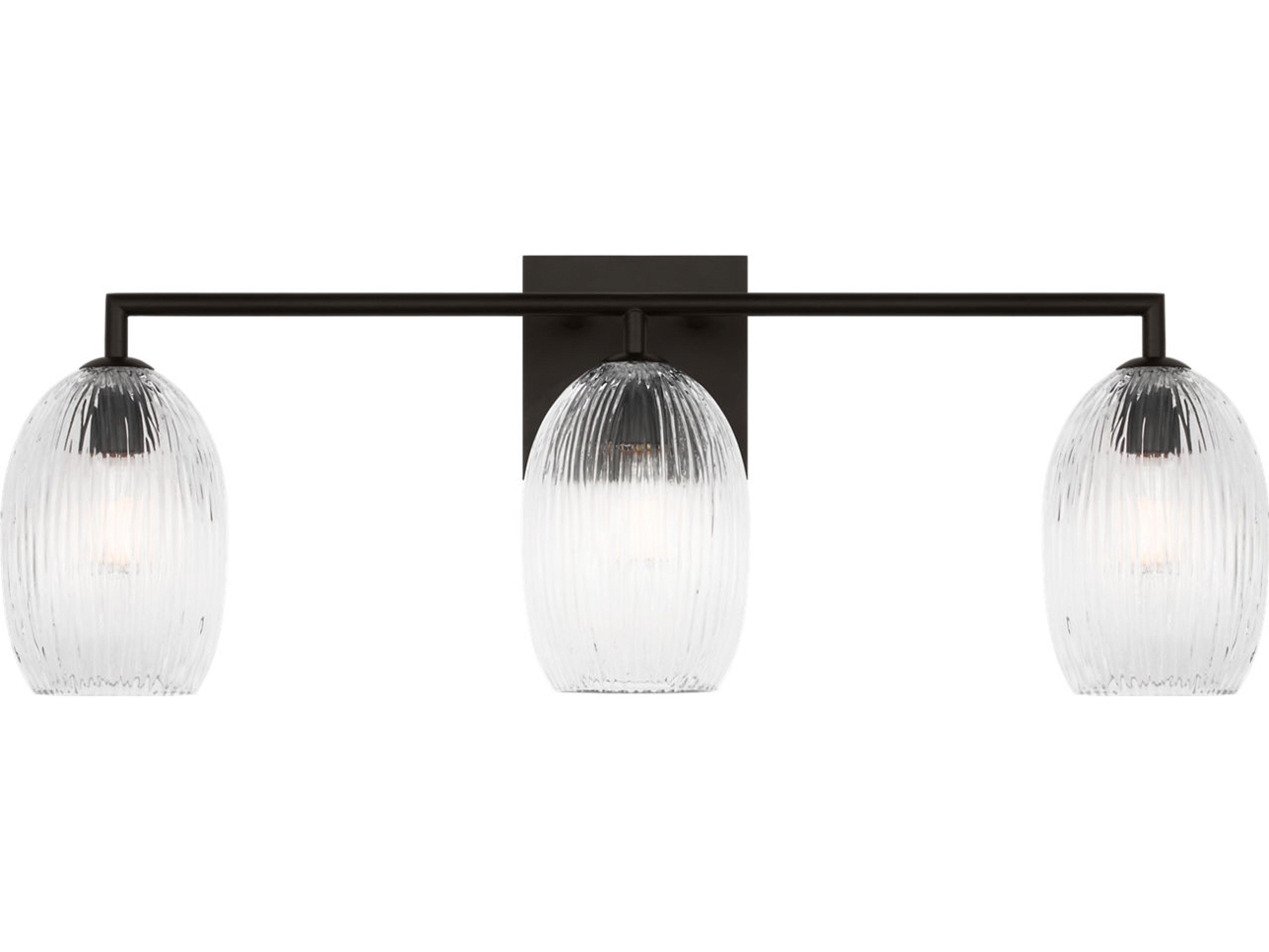 Visual Comfort Studio Serafina 3-Light Aged Iron Black Vanity Light