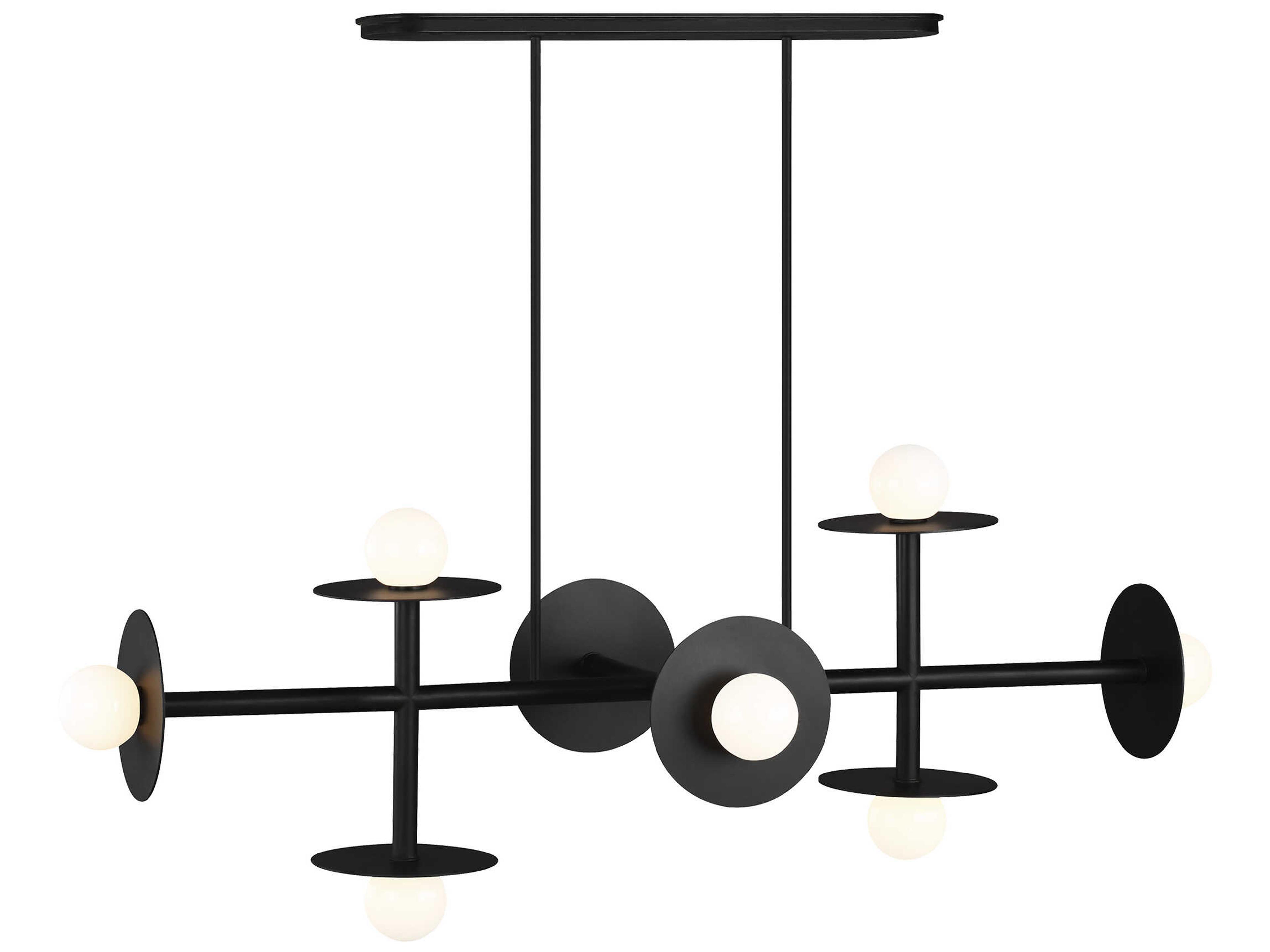 Visual Comfort Studio Nodes 8-Light Midnight Black Globe Linear Island Pendant
