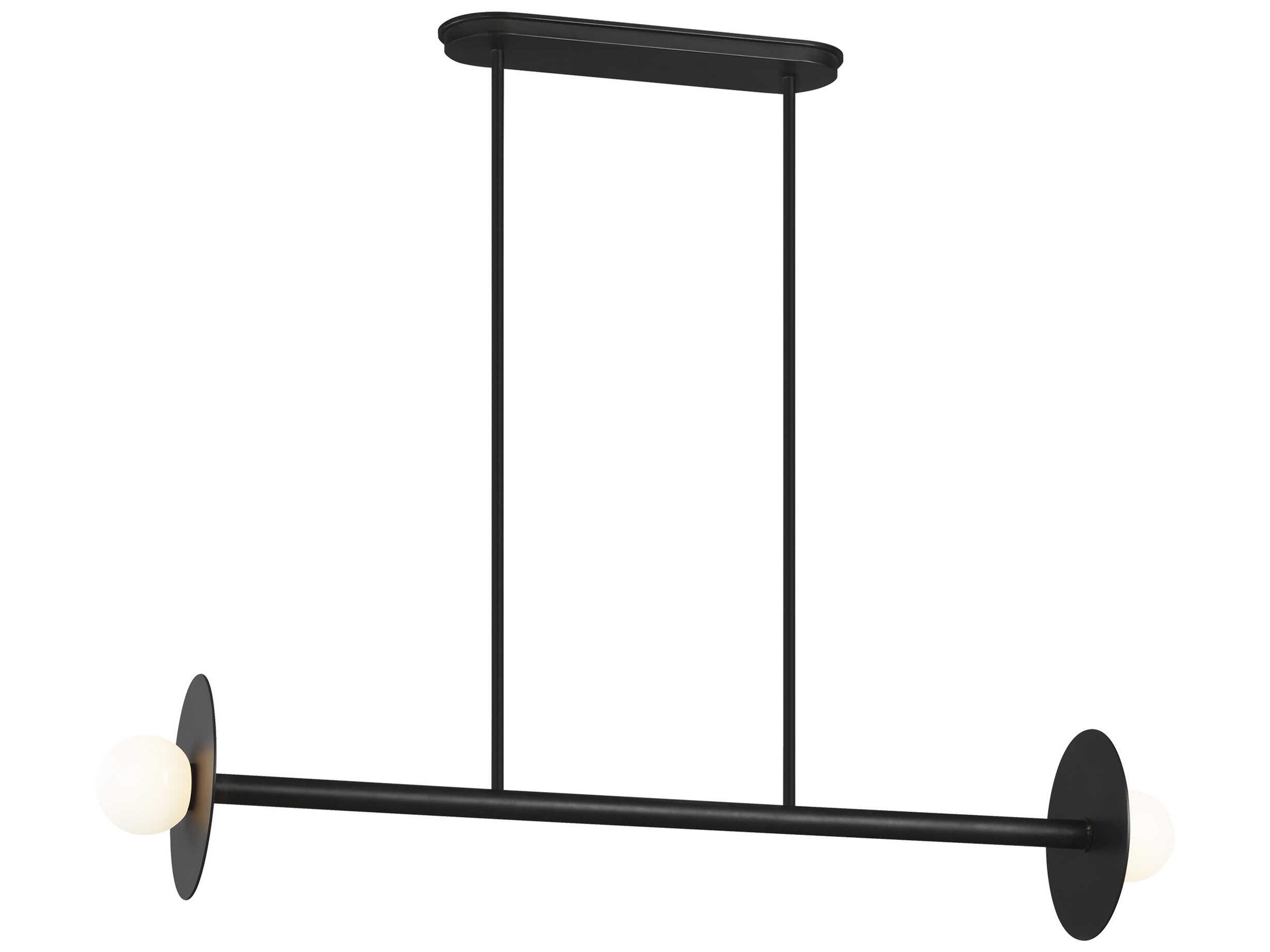 Nodes 2-Light Midnight Black Globe Linear Island Pendant