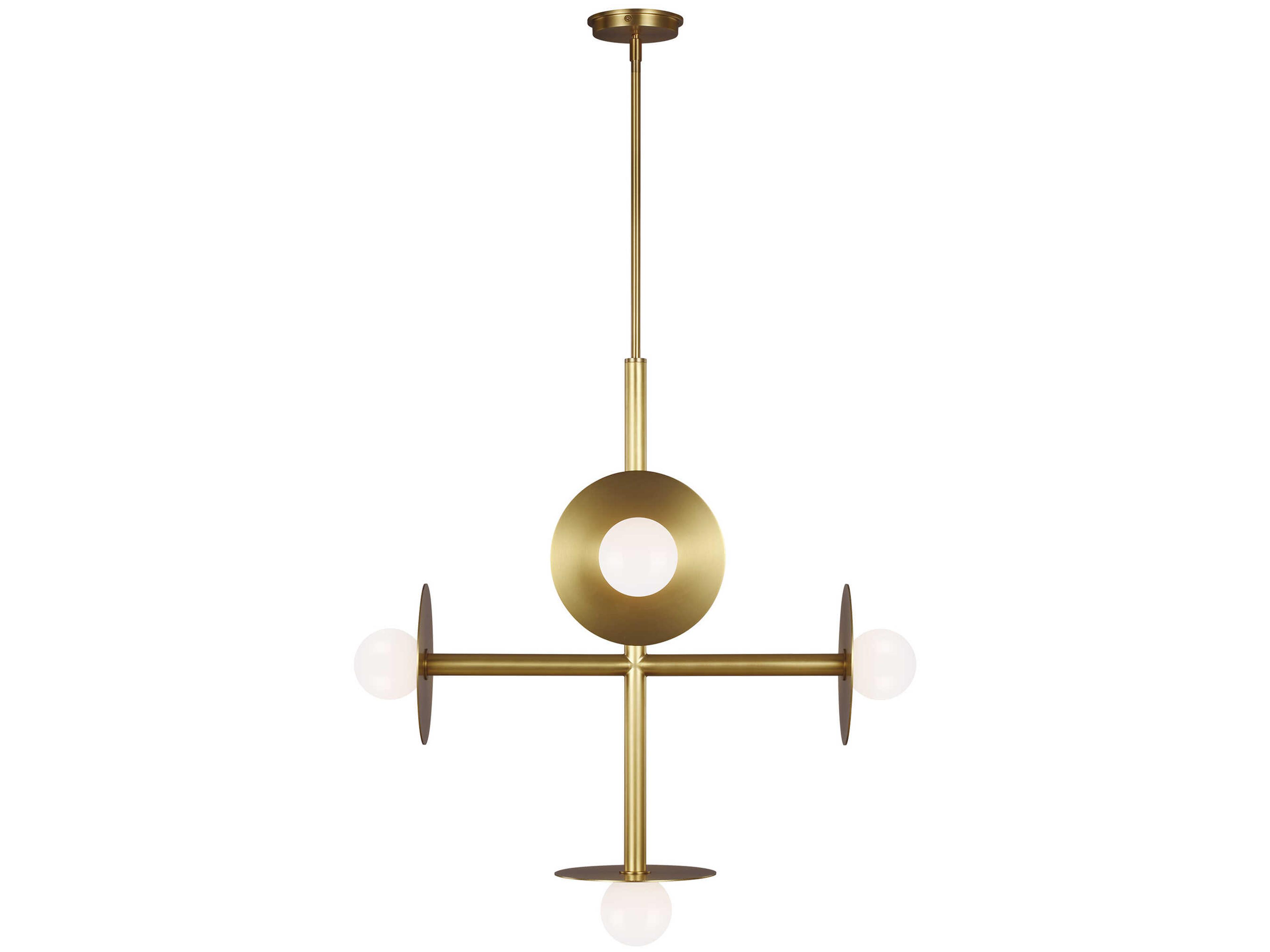 Visual Comfort Studio Nodes 5-Light Burnished Brass Globe Linear Chandelier