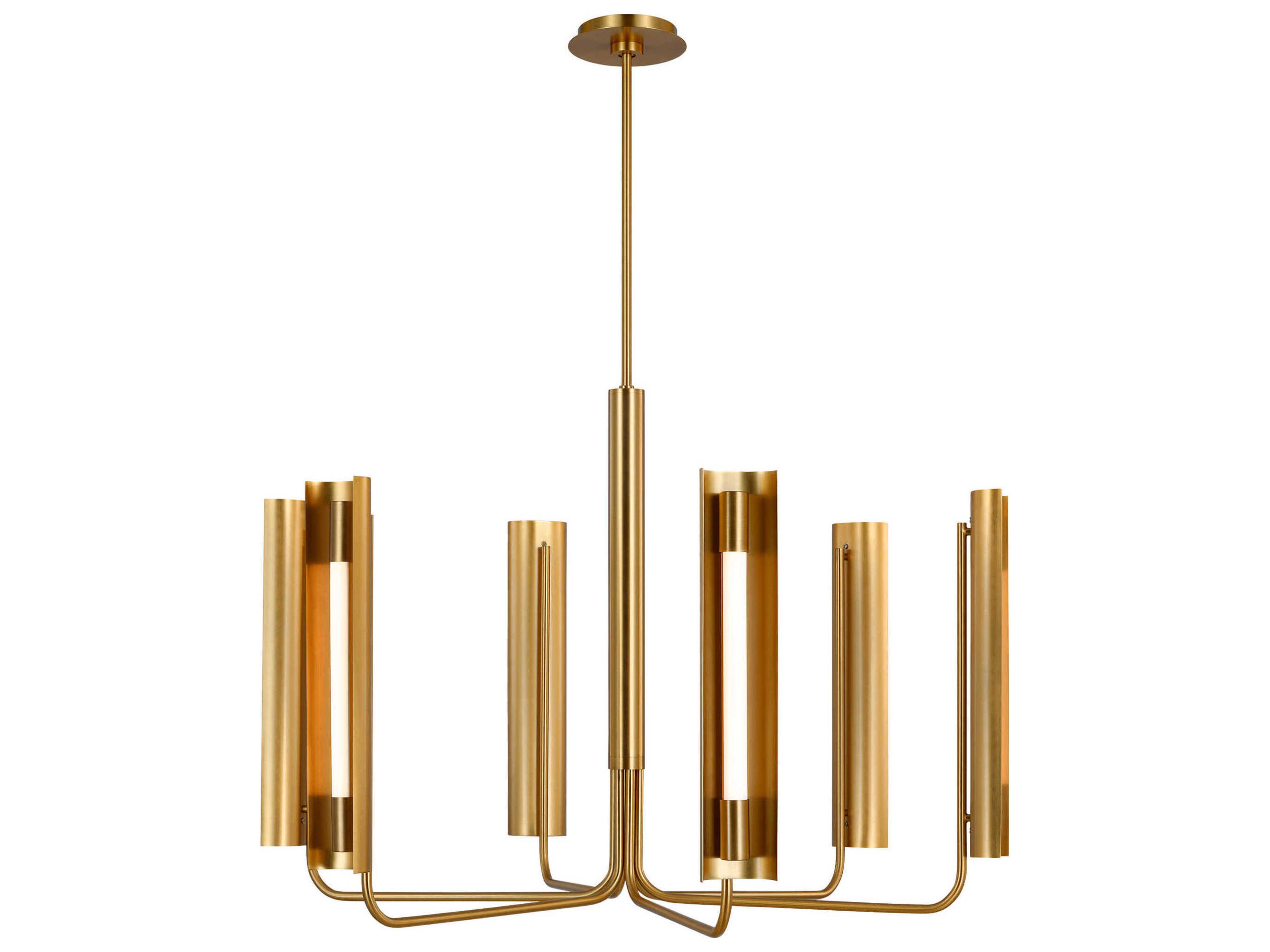 Visual Comfort Studio Carson 1-Light Burnished Brass Linear Chandelier