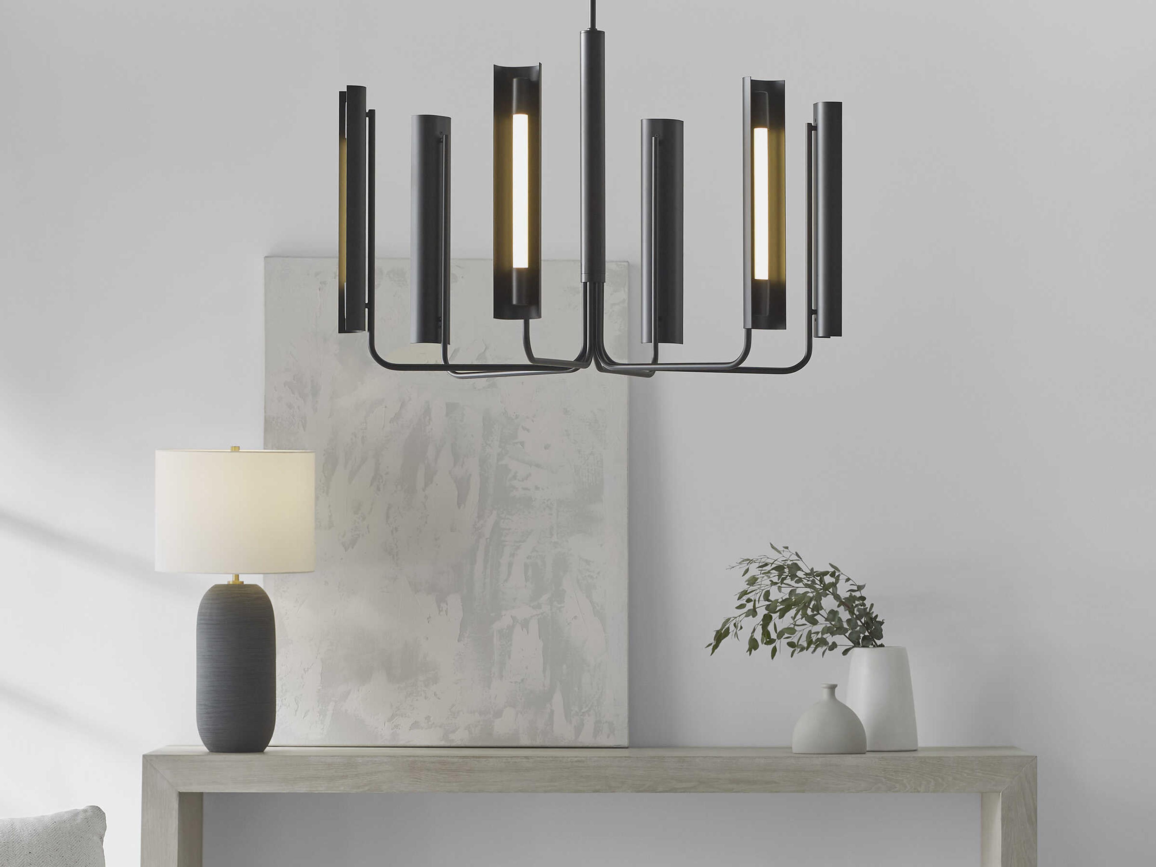 Visual Comfort Studio Carson 1-Light Midnight Black Linear Chandelier