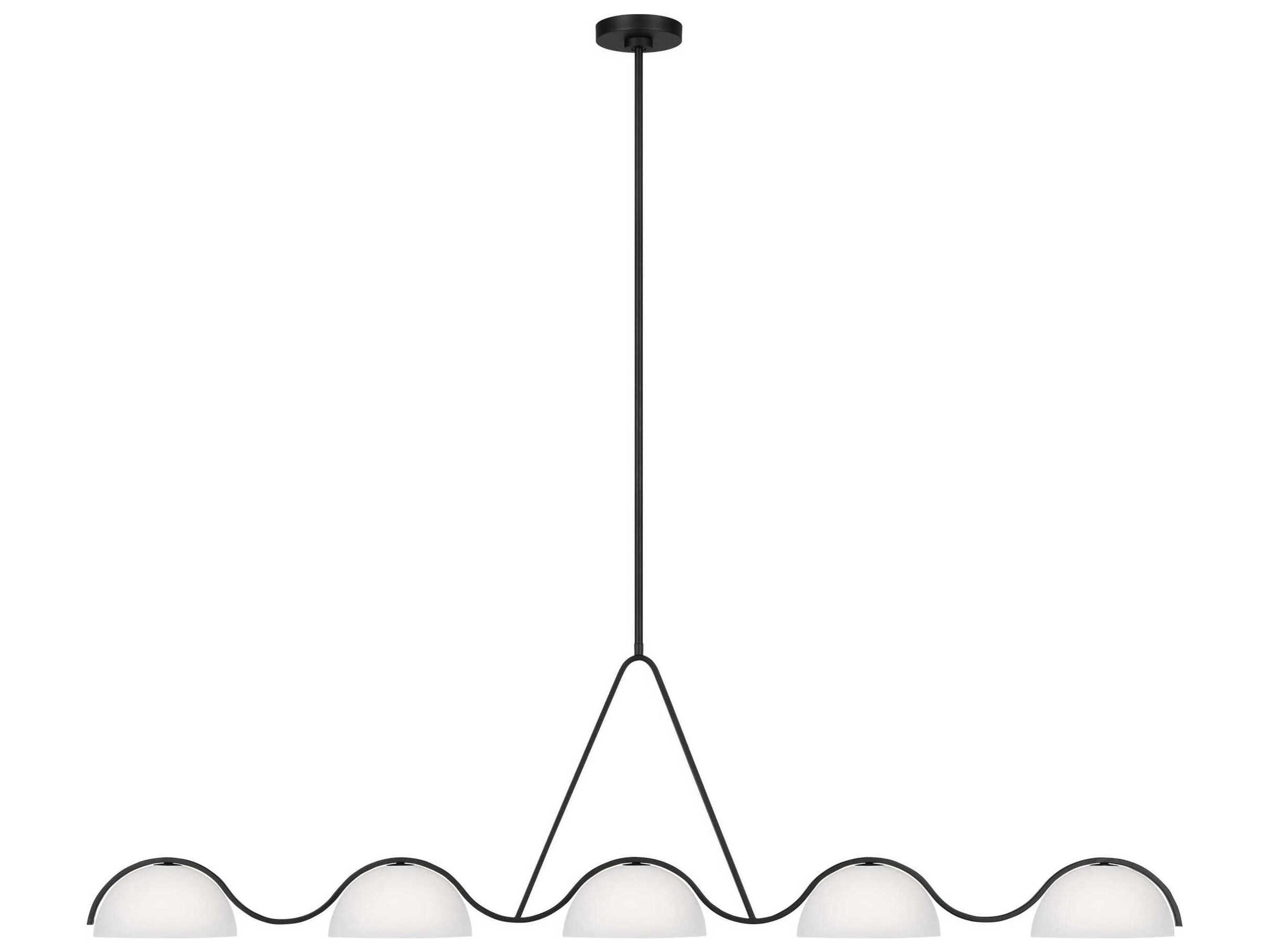 Visual Comfort Studio Nido 5-Light Midnight Black Linear Island Pendant