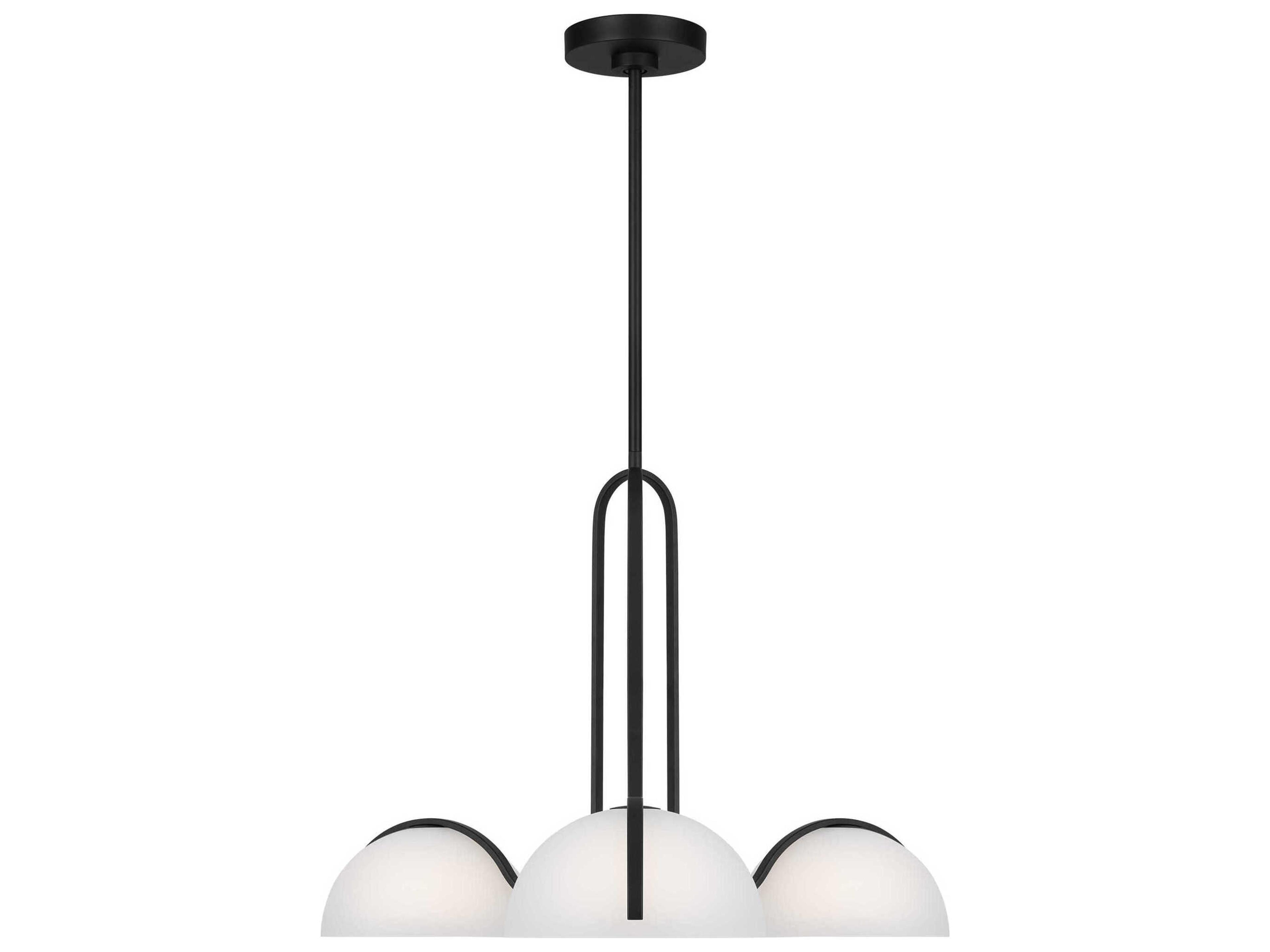 Visual Comfort Studio Nido 3-Light Midnight Black Dome Chandelier