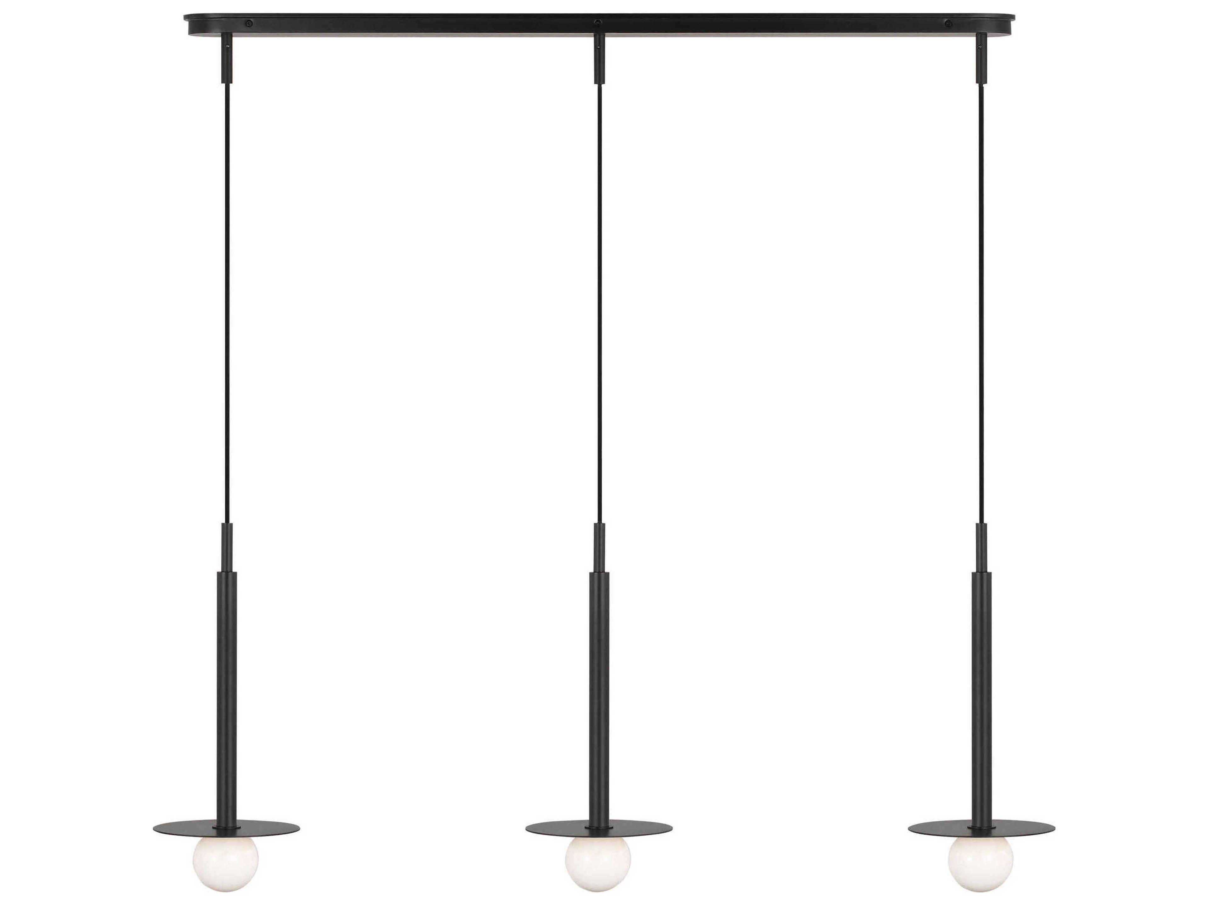 Visual Comfort Studio Nodes 3-Light Midnight Black Linear Island Pendant