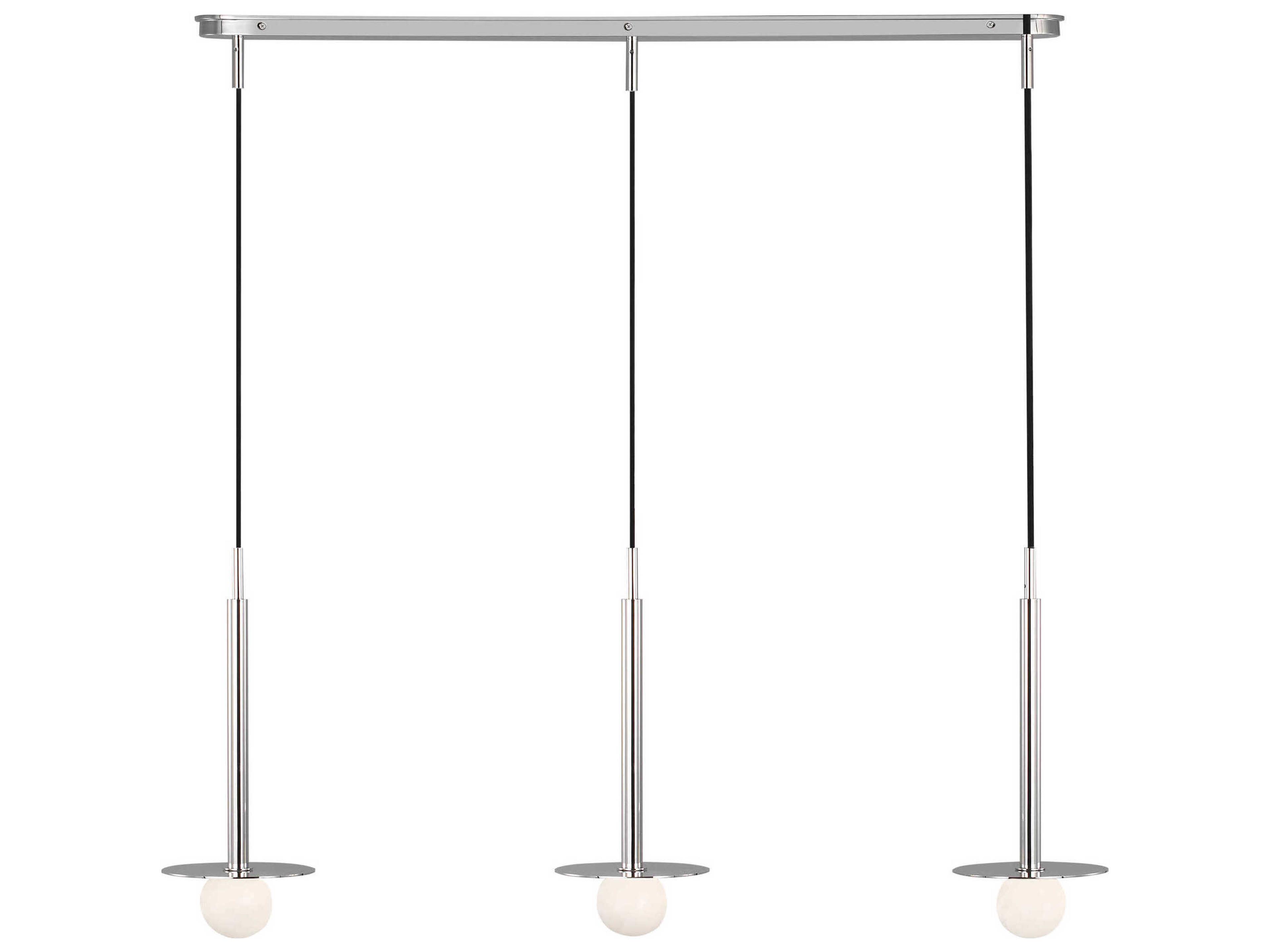 Visual Comfort Studio Nodes 3-Light Polished Nickel Linear Island Pendant