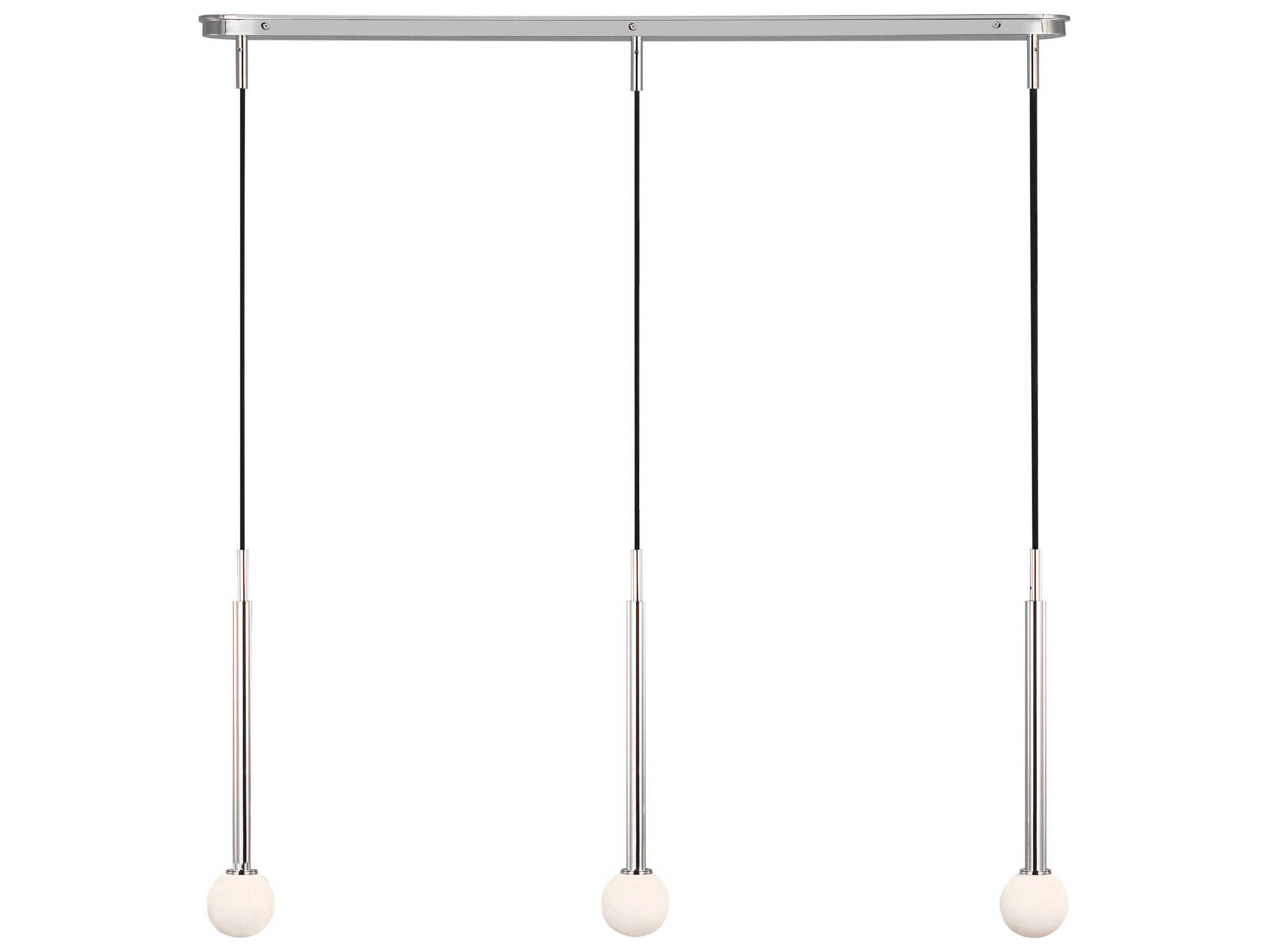 Visual Comfort Studio Nodes 3-Light Polished Nickel Linear Island Pendant