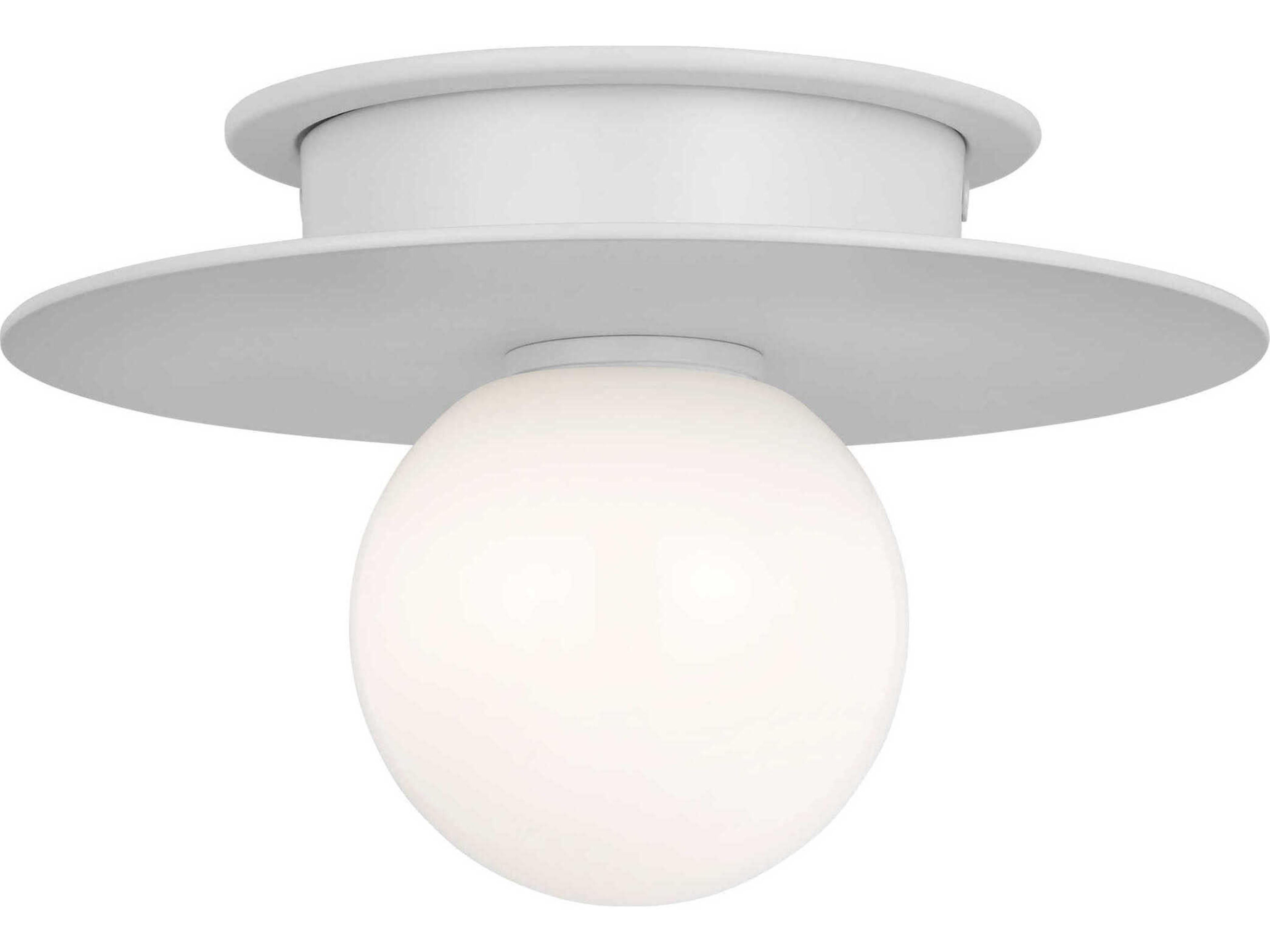Flush Mount Ceiling Light Nodes Matte White Milk Glass