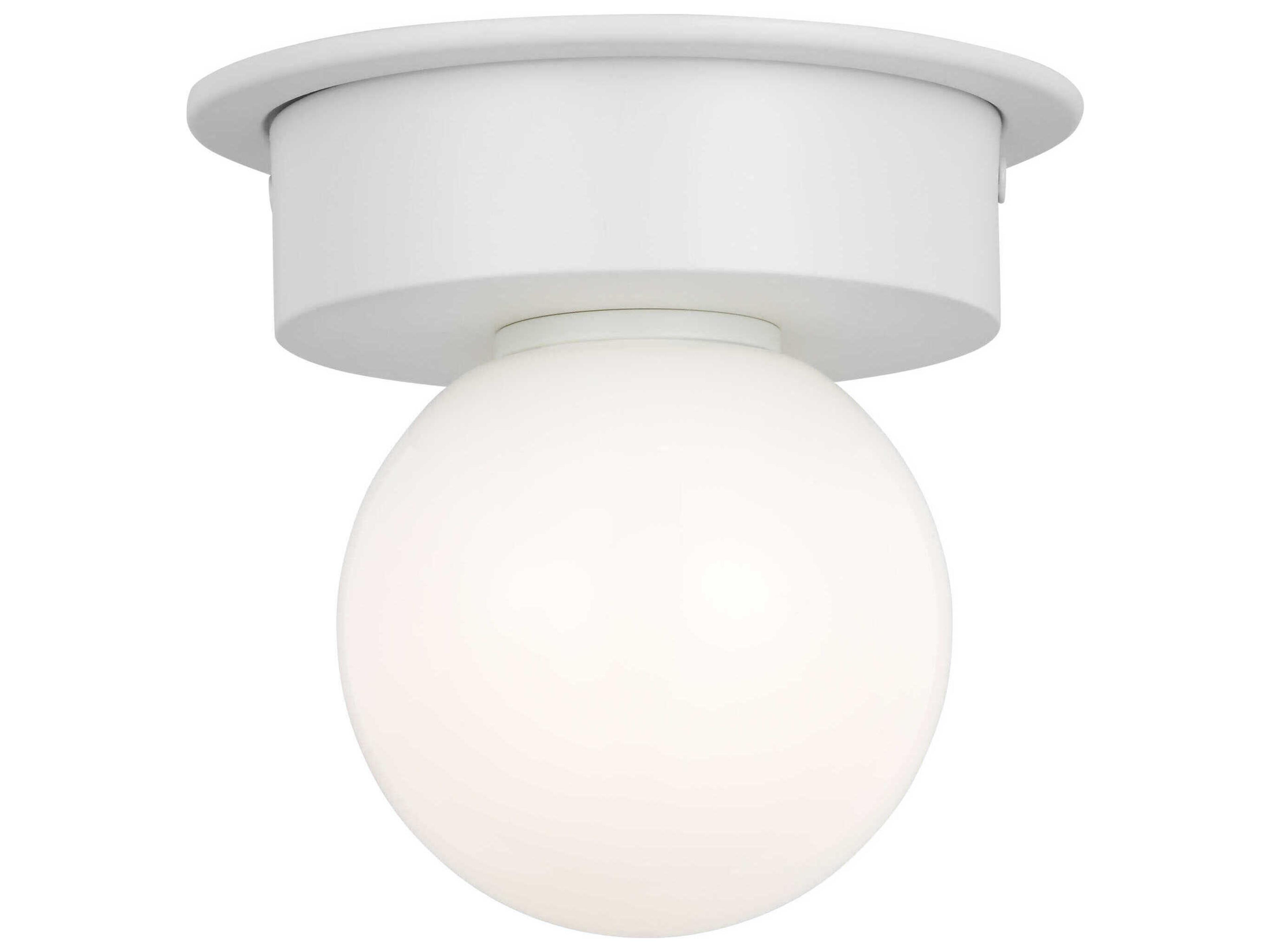 Visual Comfort Studio Nodes 1-Light Matte White Globe Semi Flush Mount