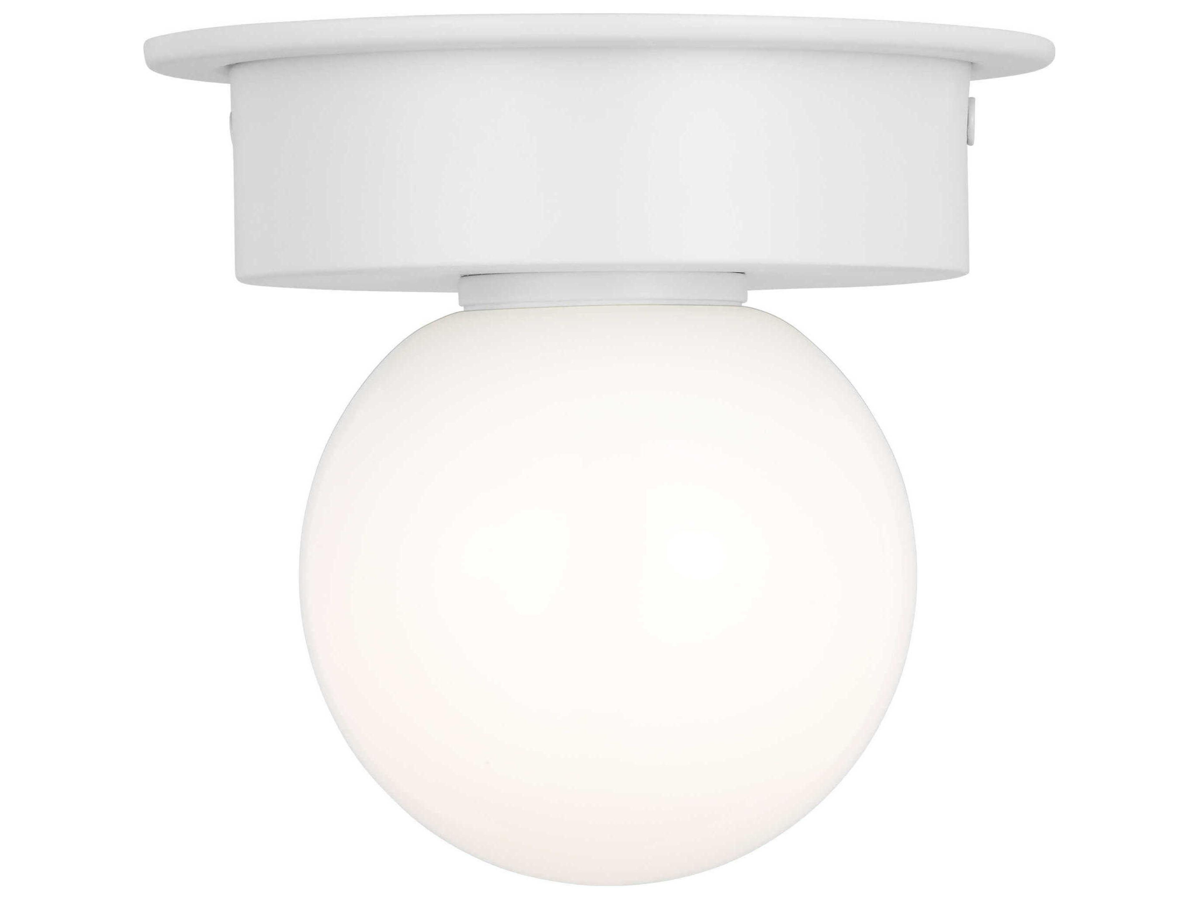 Visual Comfort Studio Nodes 1-Light Matte White Globe Semi Flush Mount