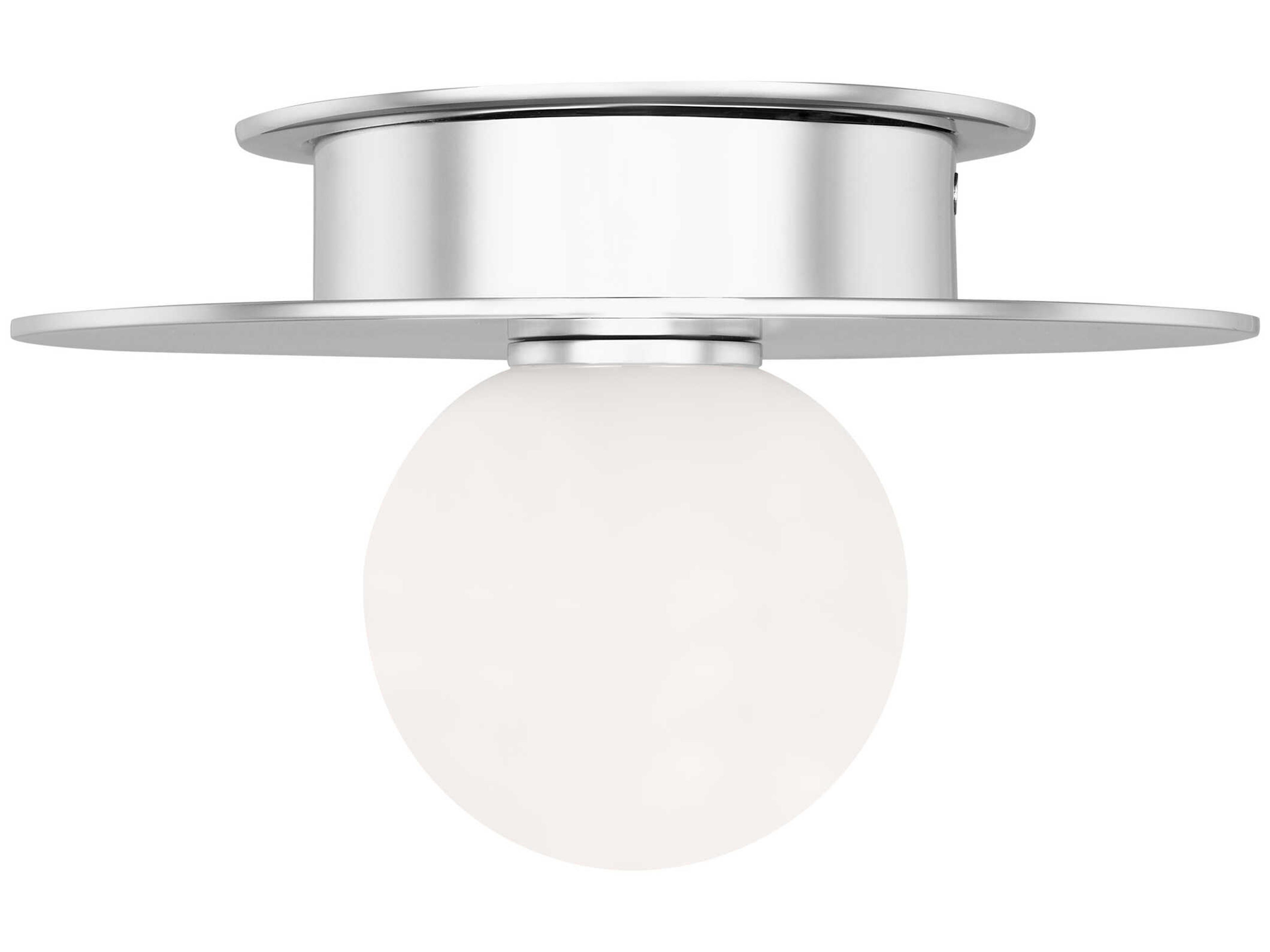 Visual Comfort Studio Nodes 1-Light Polished Nickel Globe Round Flush Mount