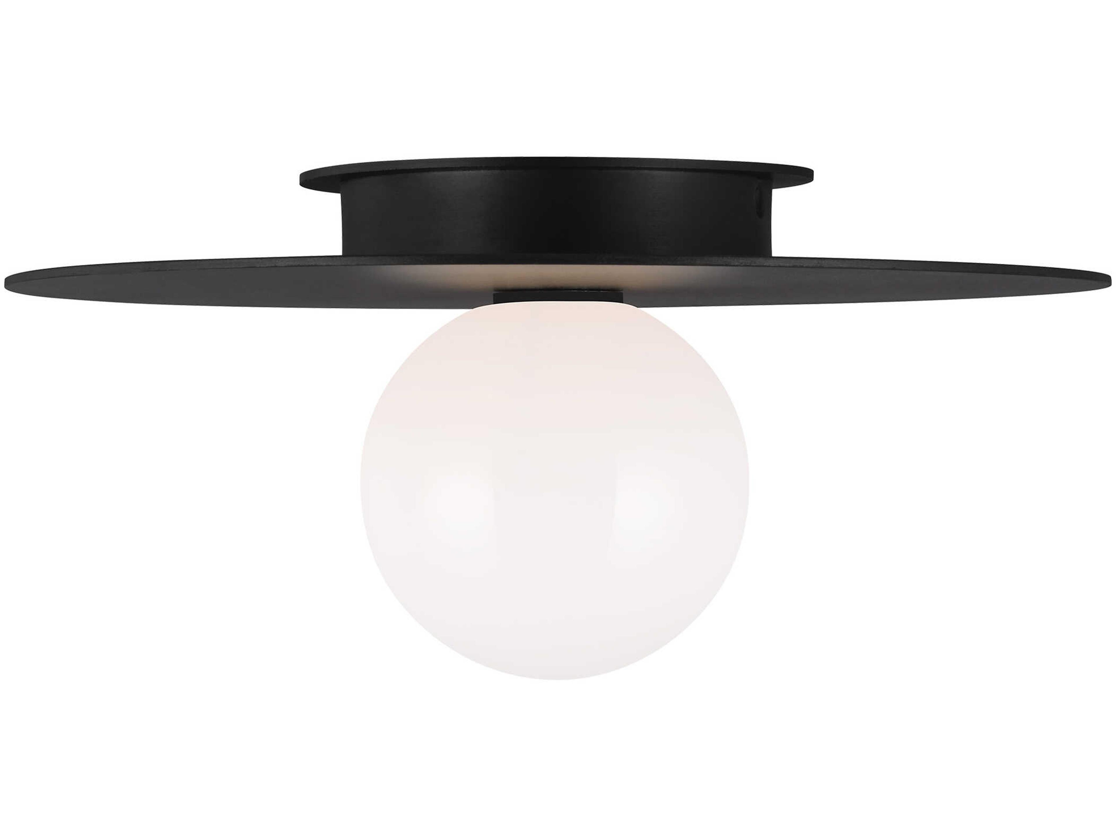 Visual Comfort Studio Nodes 1-Light Midnight Black Globe Round Flush Mount