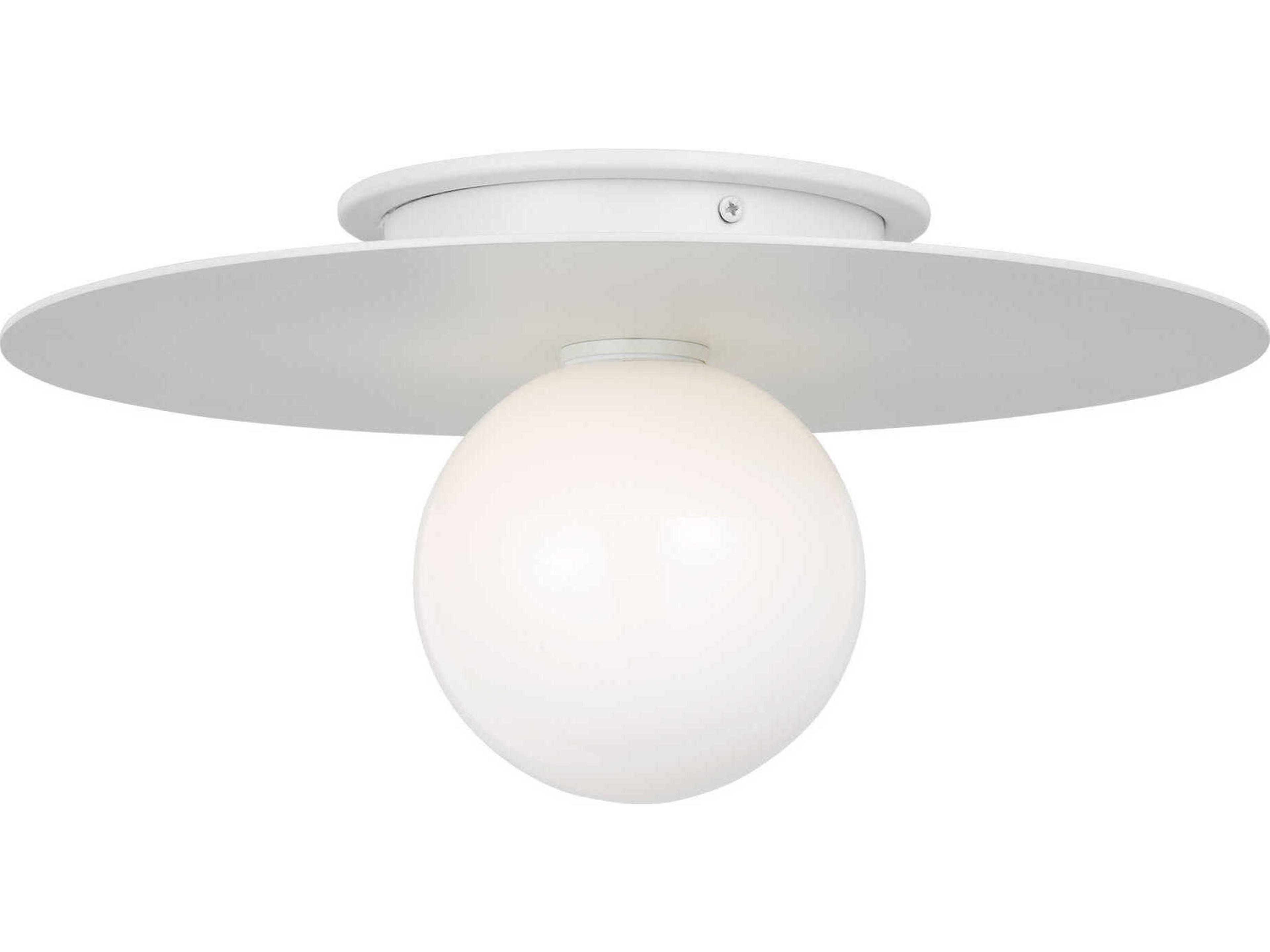Visual Comfort Studio Nodes 1-Light Matte White Globe Flush Mount
