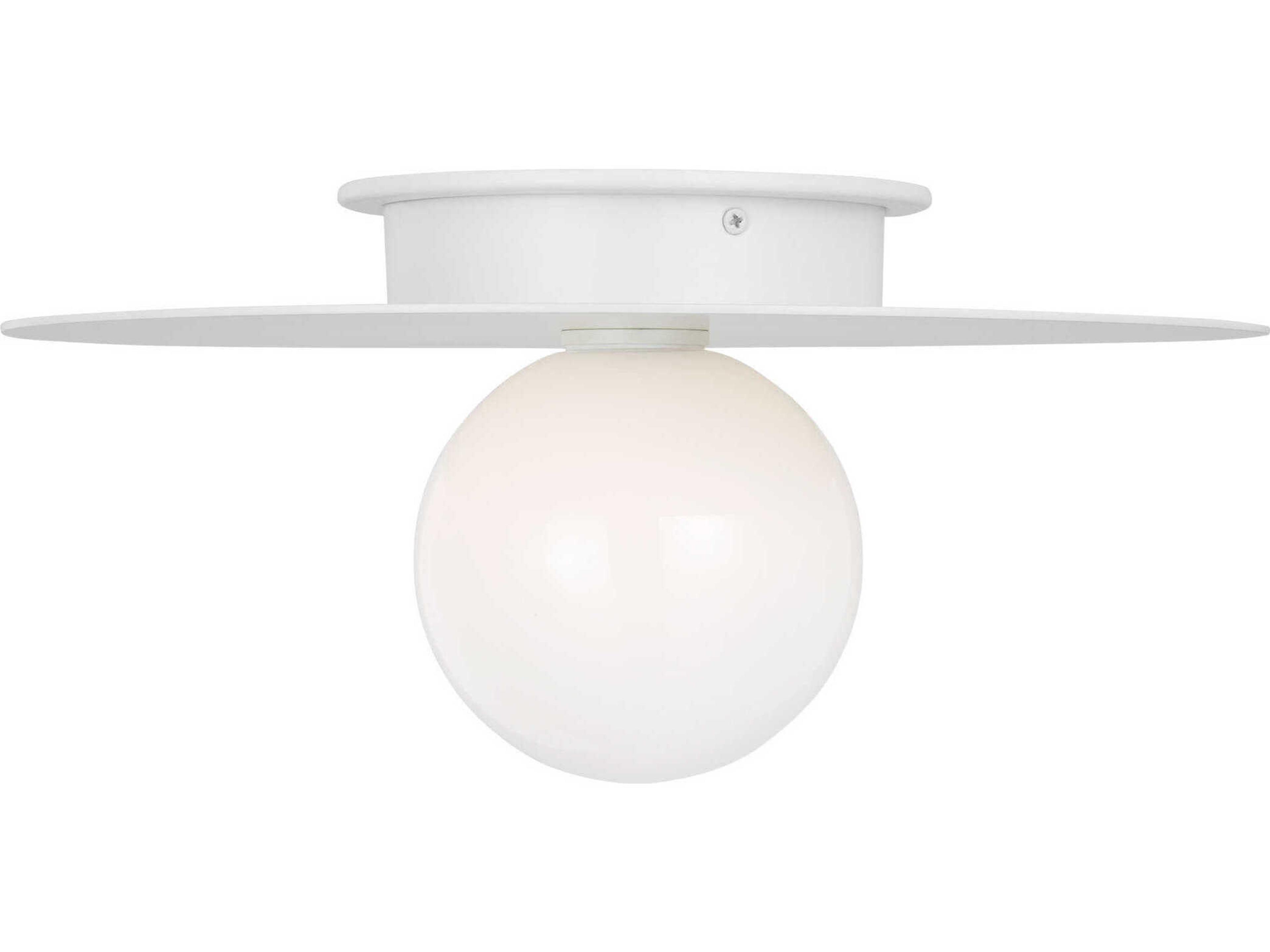 Visual Comfort Studio Nodes 1-Light Matte White Globe Flush Mount