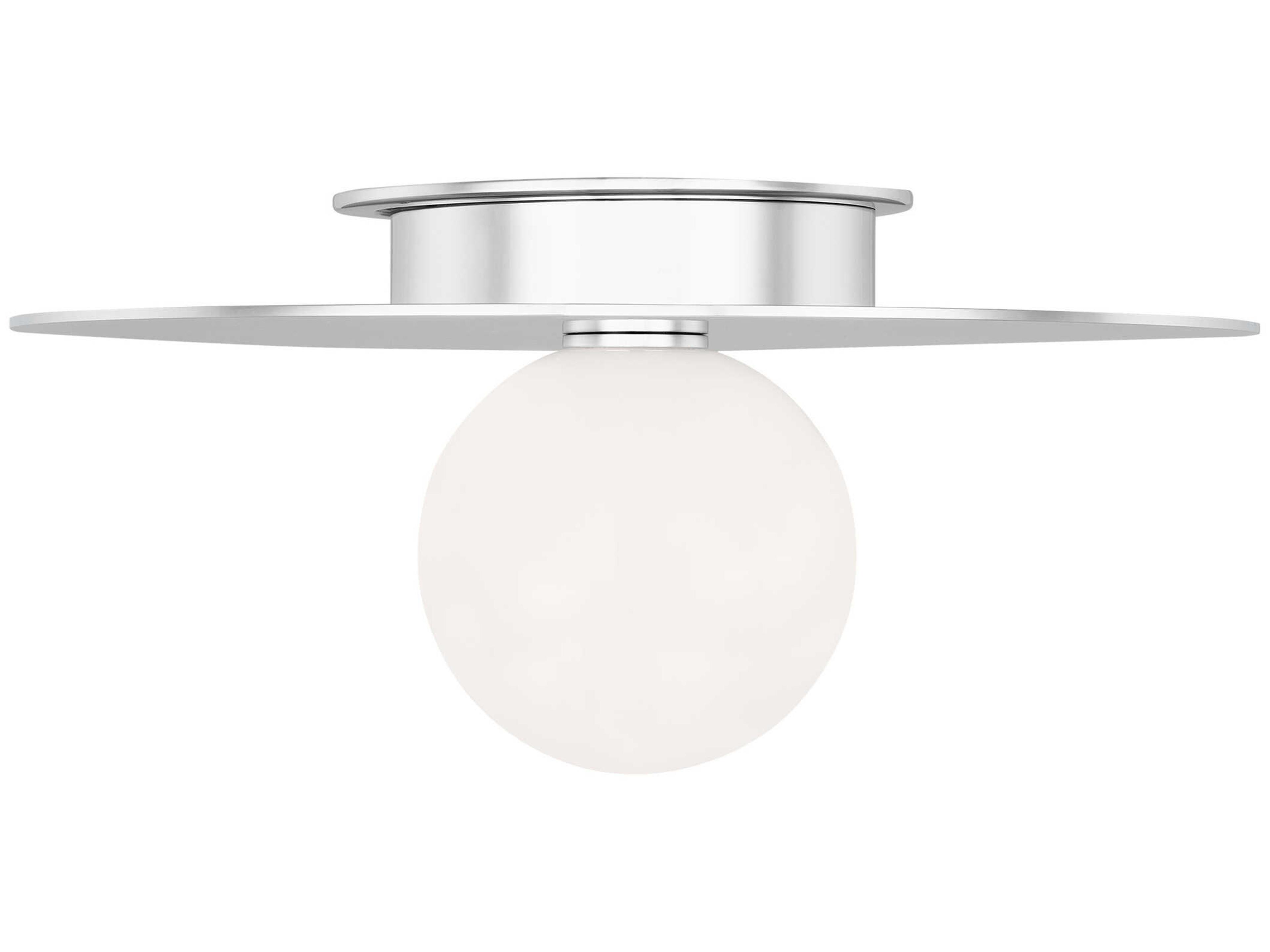 Visual Comfort Studio Nodes 1-Light Polished Nickel Globe Round Flush Mount