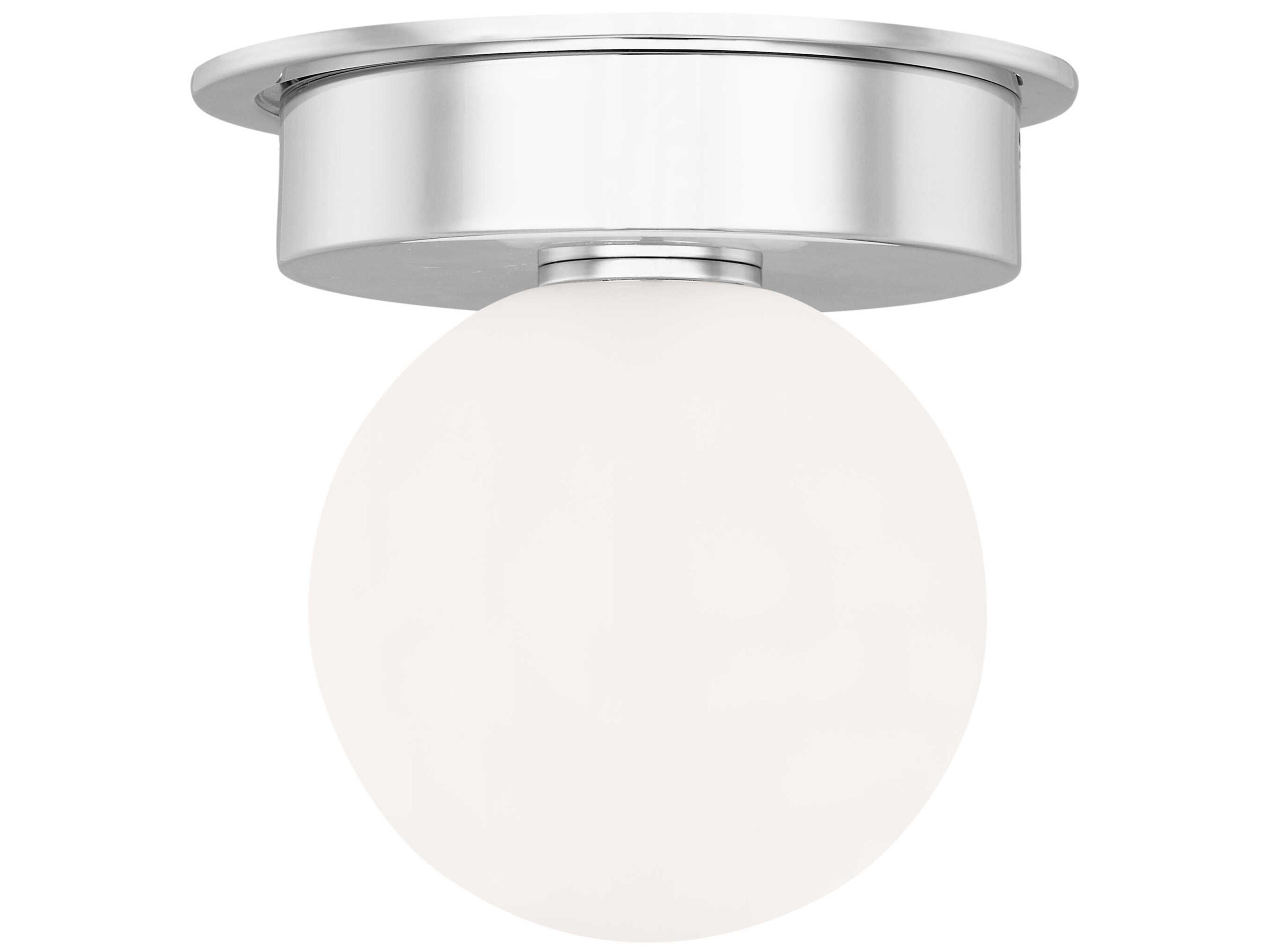 Visual Comfort Studio Nodes 1-Light Polished Nickel Globe Round Flush Mount
