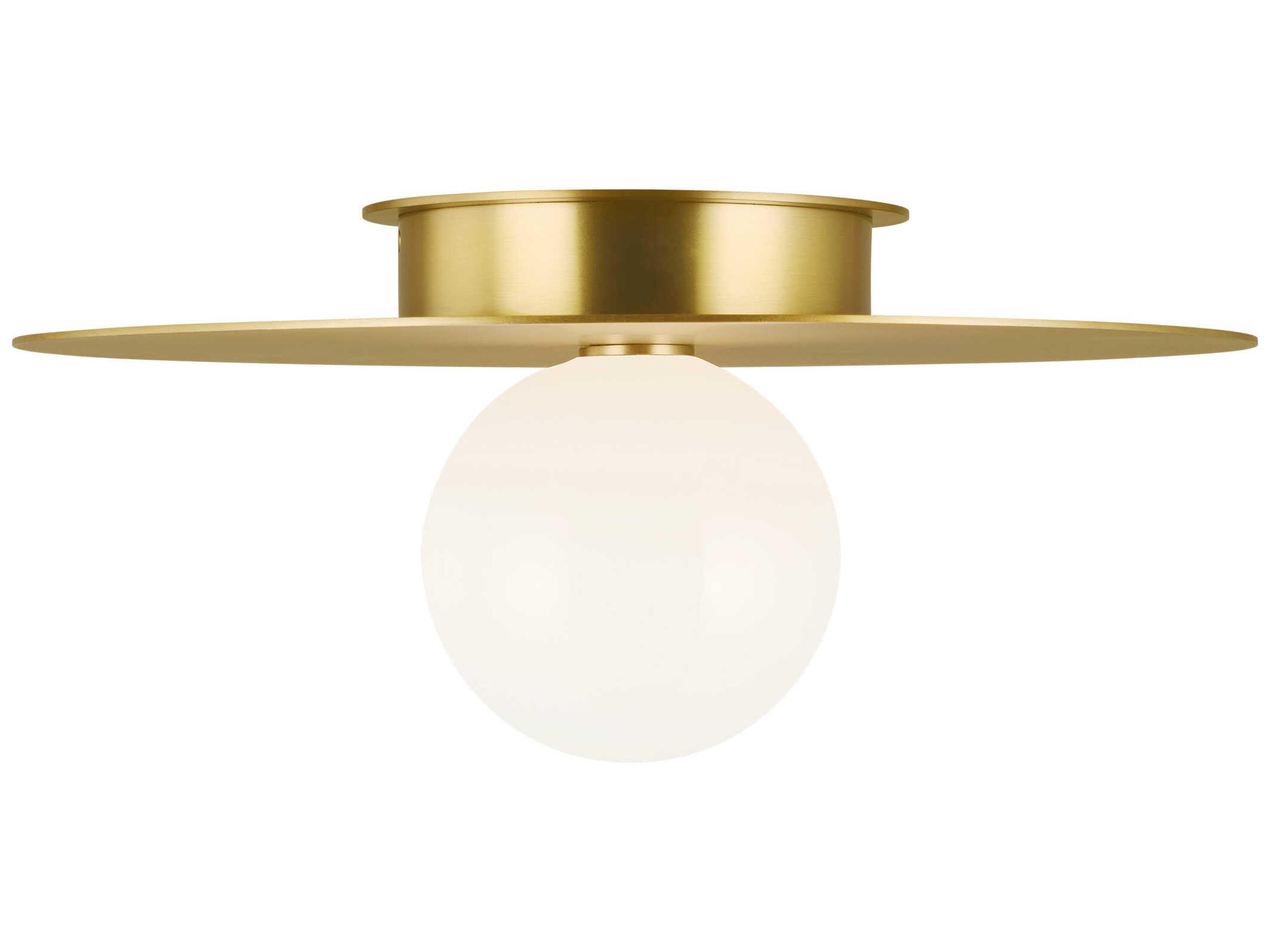 Visual Comfort Studio Nodes 1-Light Burnished Brass Globe Round Flush Mount